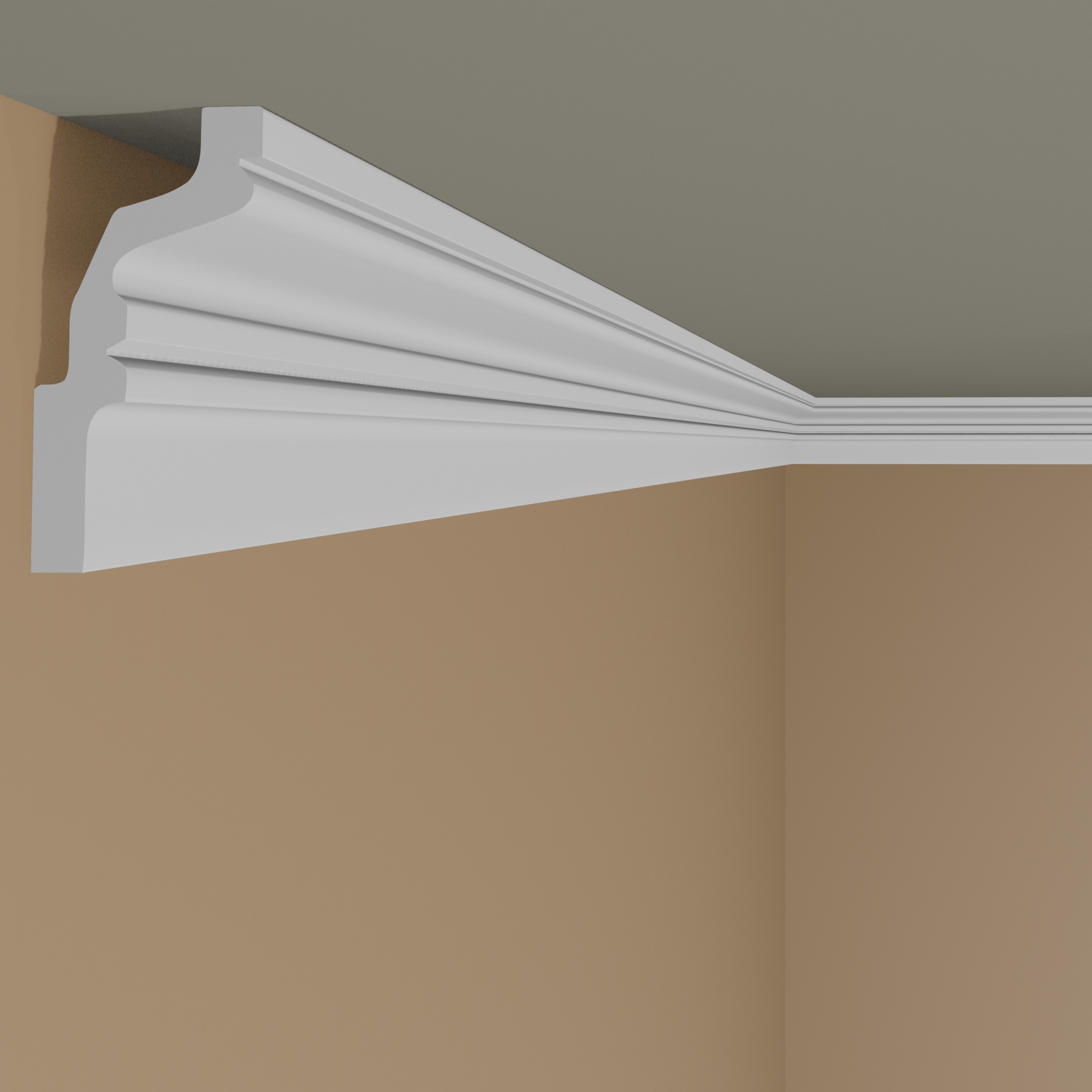 Wiesemann Cornice per soffitto Glasgow 30 Polistirolo 45 x 87 x 2000 mm Cornice per soffitto Bianco