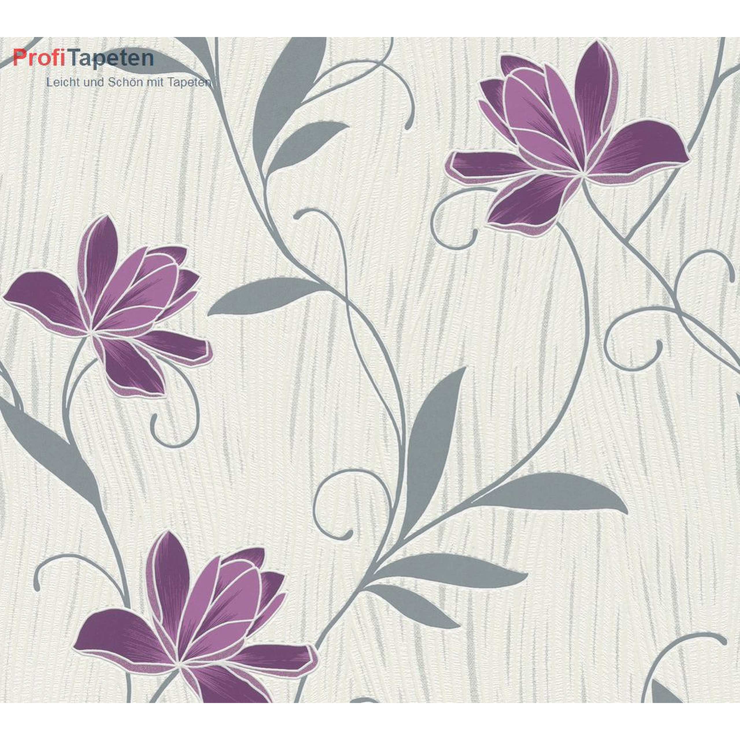 A.S. Creation Foglio singolo 306234 Carta da parati in carta Motivo floreale 0,53 x 10,05 m Argento