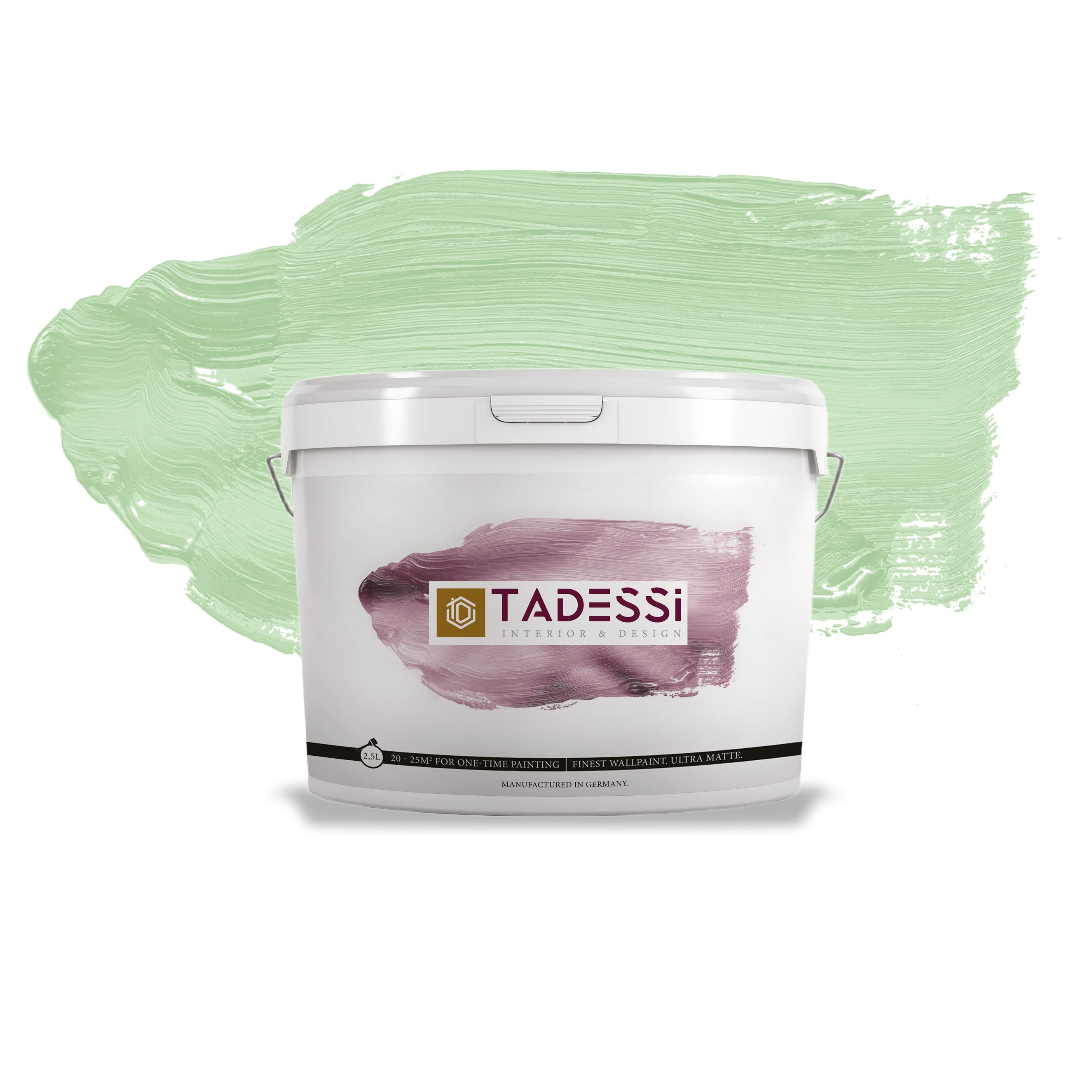 TADESSI Color Vista - Pittura murale verde pastello - Verde salvia lime - Pittura per interni opaca di alta qualità
