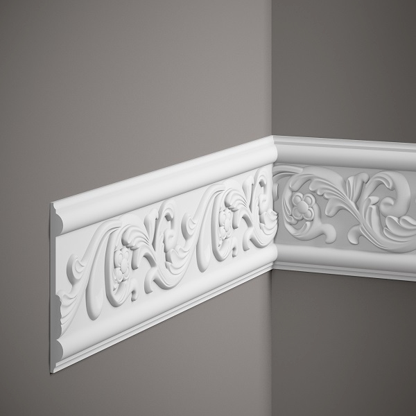 Modanatura decorativa floreale Mardom MDC236 Profoam 14 x 128 x 2000 mm Bianco