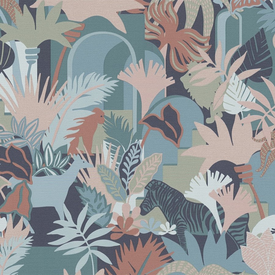 A.S. Creation Antigua 390963 Carta da parati in tessuto non tessuto Botanico 10,05 x 0,53 m Colorato