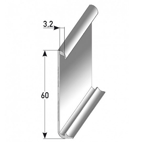 Battiscopa in metallo PROVISTON 10 x 60 x 2500 mm Battiscopa adesivo in alluminio impermeabile