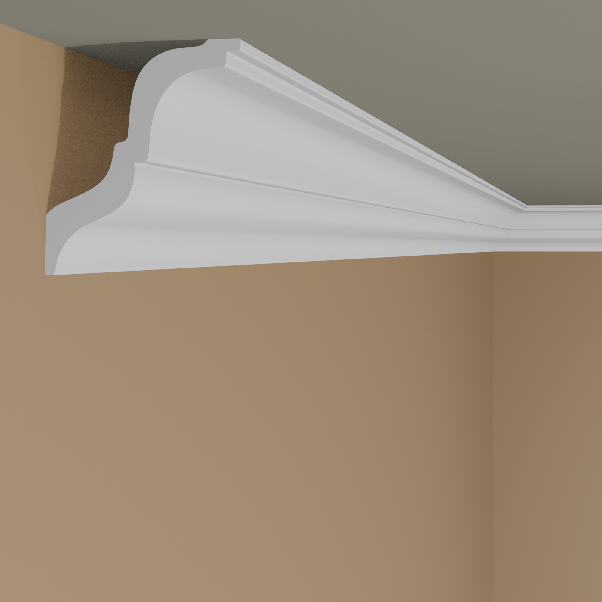 Wiesemann Modanatura per cornicione Budapest 41 Polistirolo 78 x 87 x 2000 mm Modanatura per soffitto Bianco