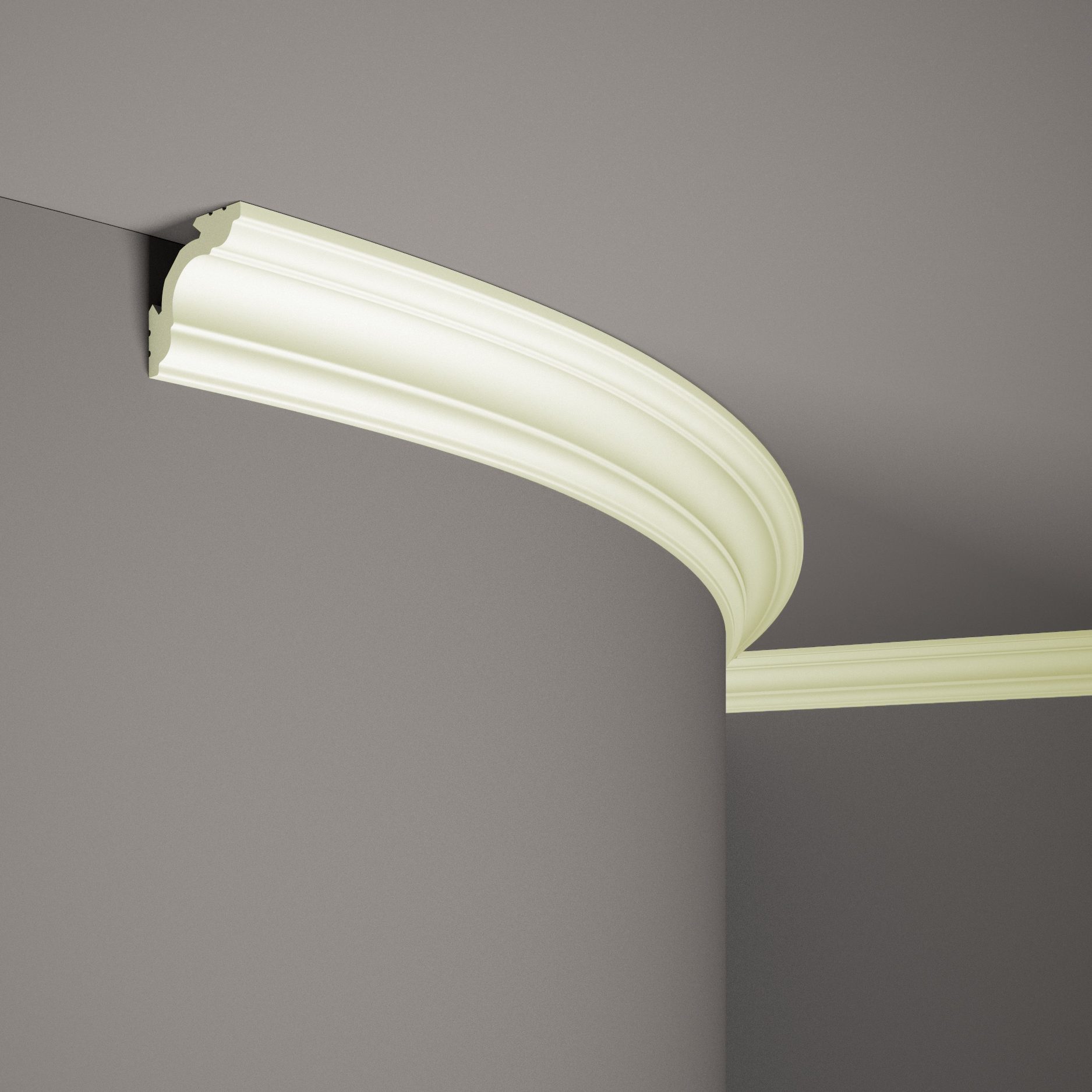 Modanatura flessibile per soffitto Mardom MD106F Profoam 57 x 57 x 2000 mm Modanatura in stucco bianco pieghevole