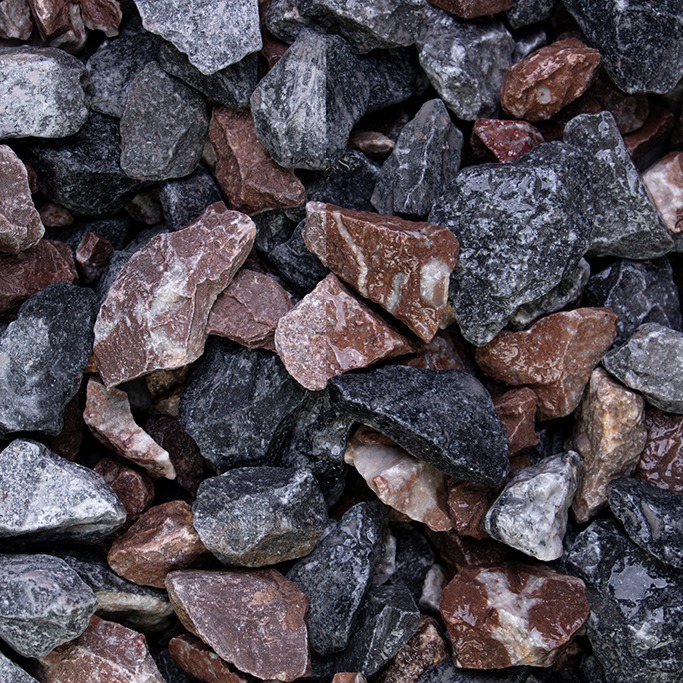 Ghiaia decorativa "Alpine mix" 16 - 32 mm Ghiaia di qualità superiore Mix di pietre naturali Grigio Rosso Nero Bianco GSH
