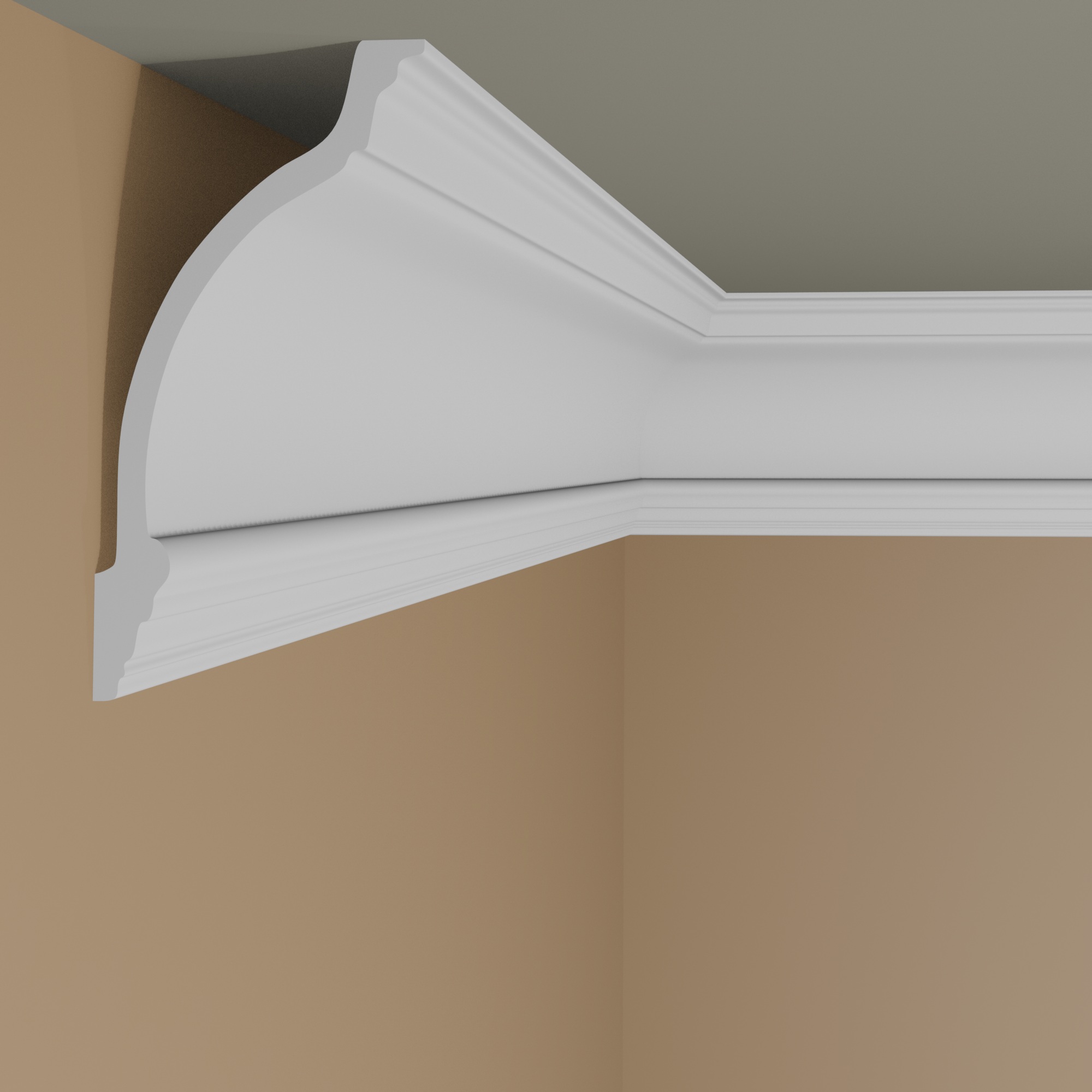 Elite Decor Cornice P949 Poliuretano 145 x 113 x 2000 mm Modanatura per soffitto in polistirolo Bianco