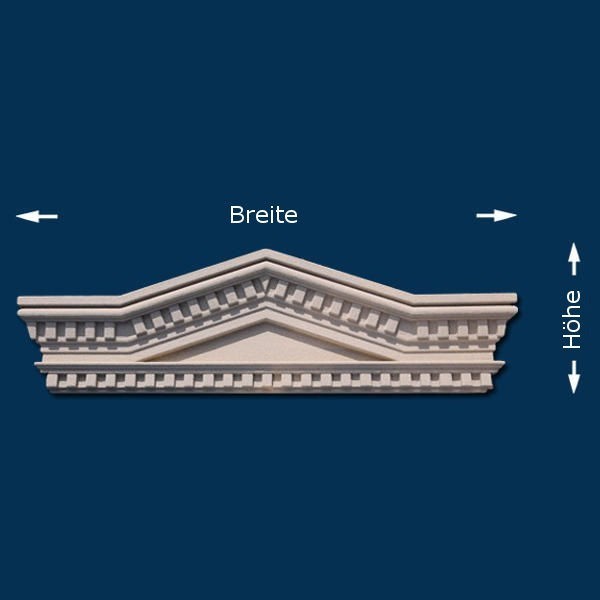 Wiesemann Timpano "Bovalino GB" Facciata Stucco Elemento di facciata Rivestito Varie dimensioni