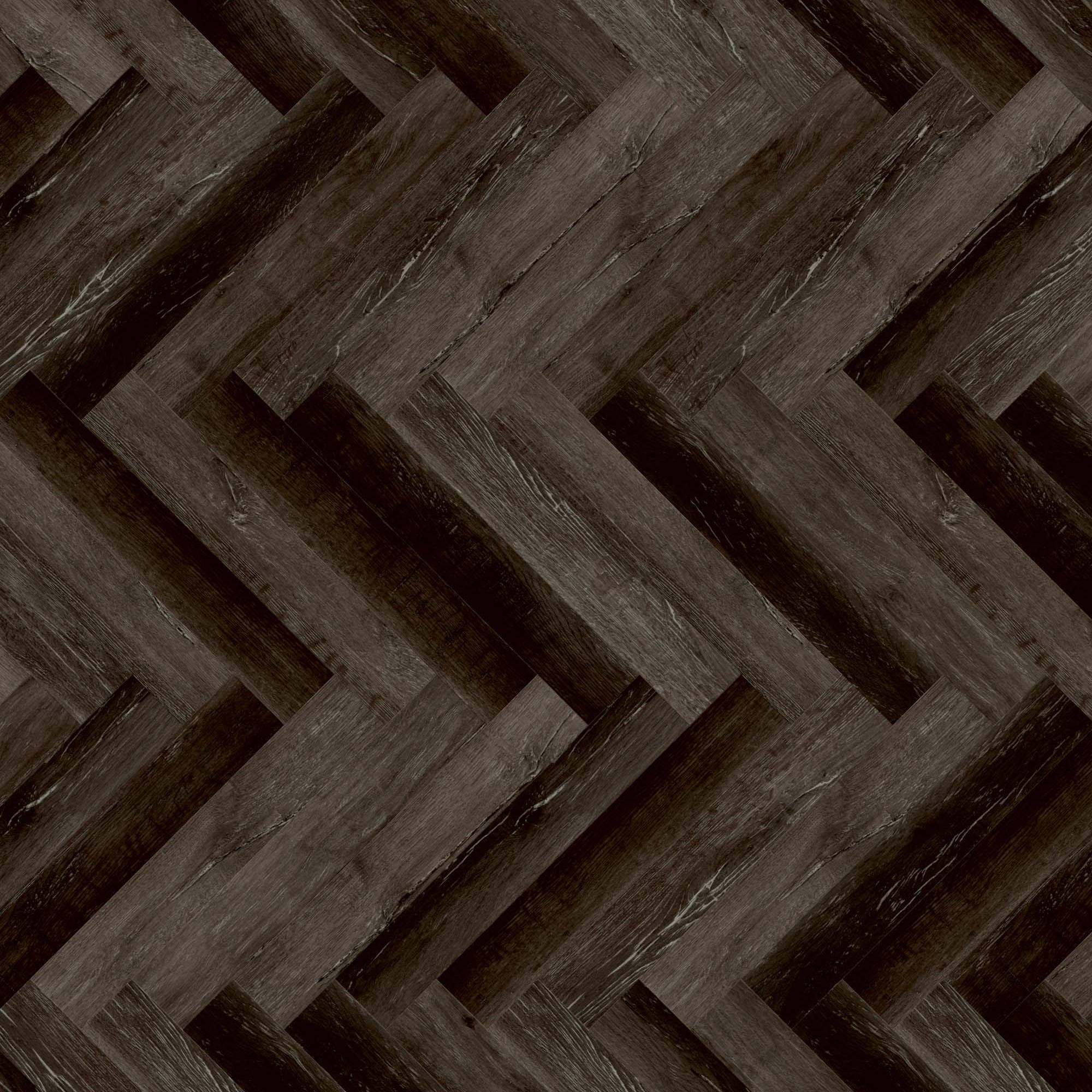 Pavimento in vinile 24H3 8153H Pavimento con design a spina di pesce 609,6x101,6x5,5 mm Vinile Click effetto legno nero NKL31