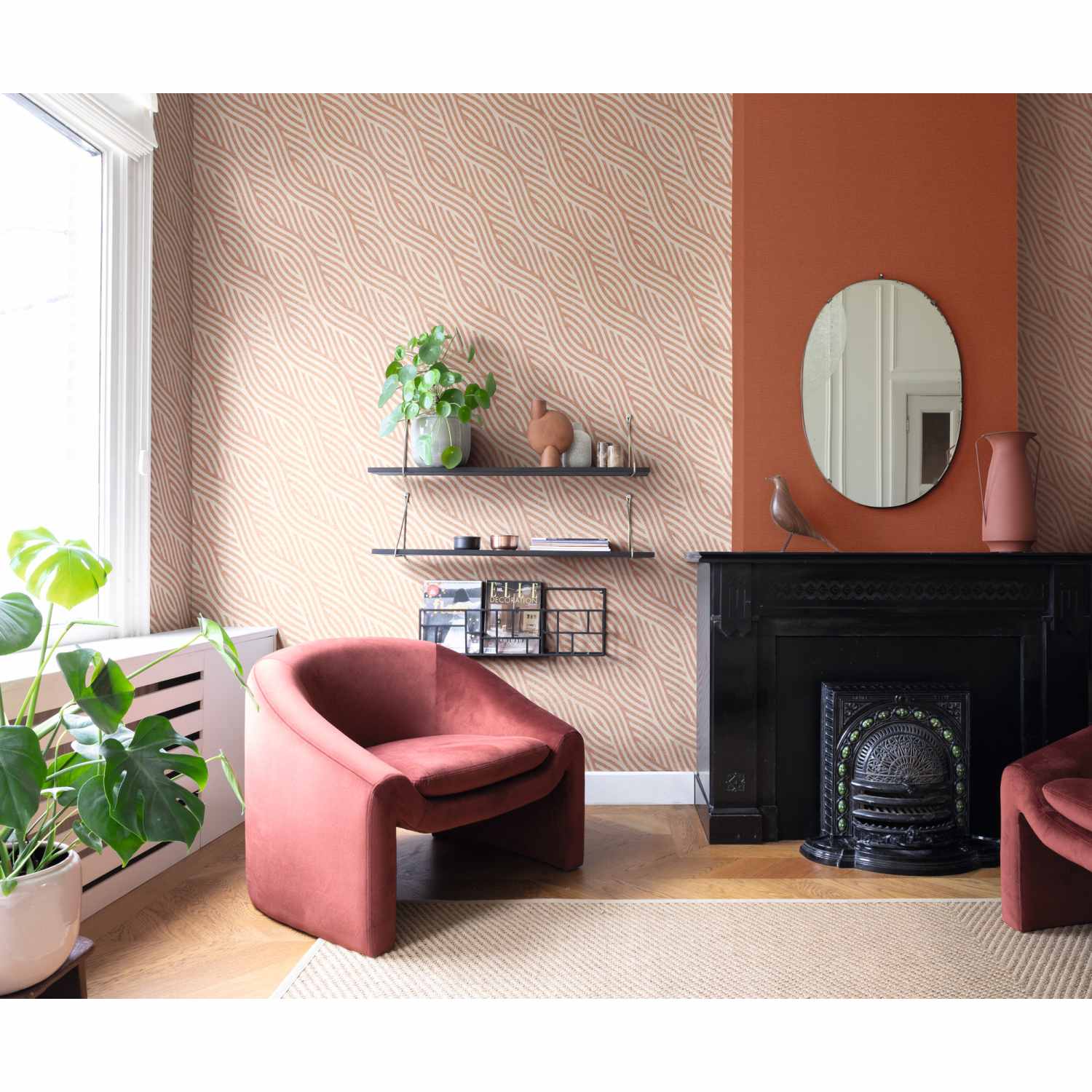 Rasch Kalahari 704549 Carta da parati in tessuto non tessuto Motivo a righe 0,53 x 10,05 m Marrone