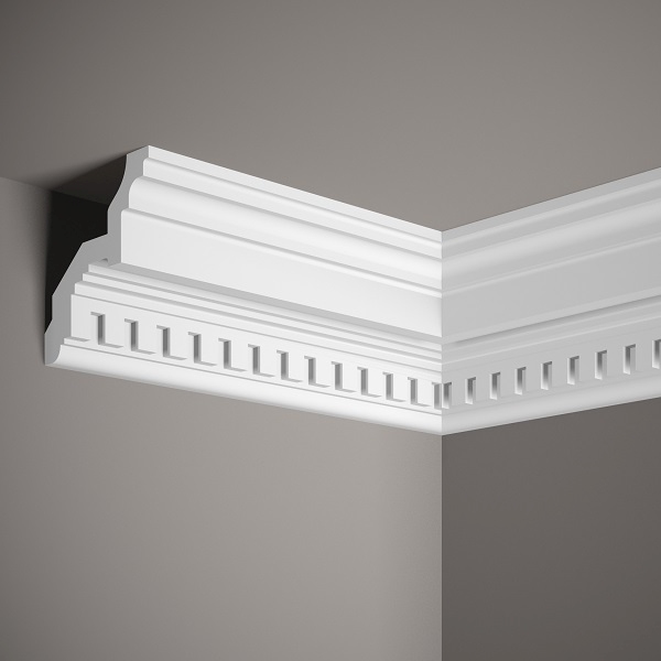 Modanatura per soffitto Mardom MDA046 Profoam 120 x 107 x 2000 mm Cornice ornamentale bianca