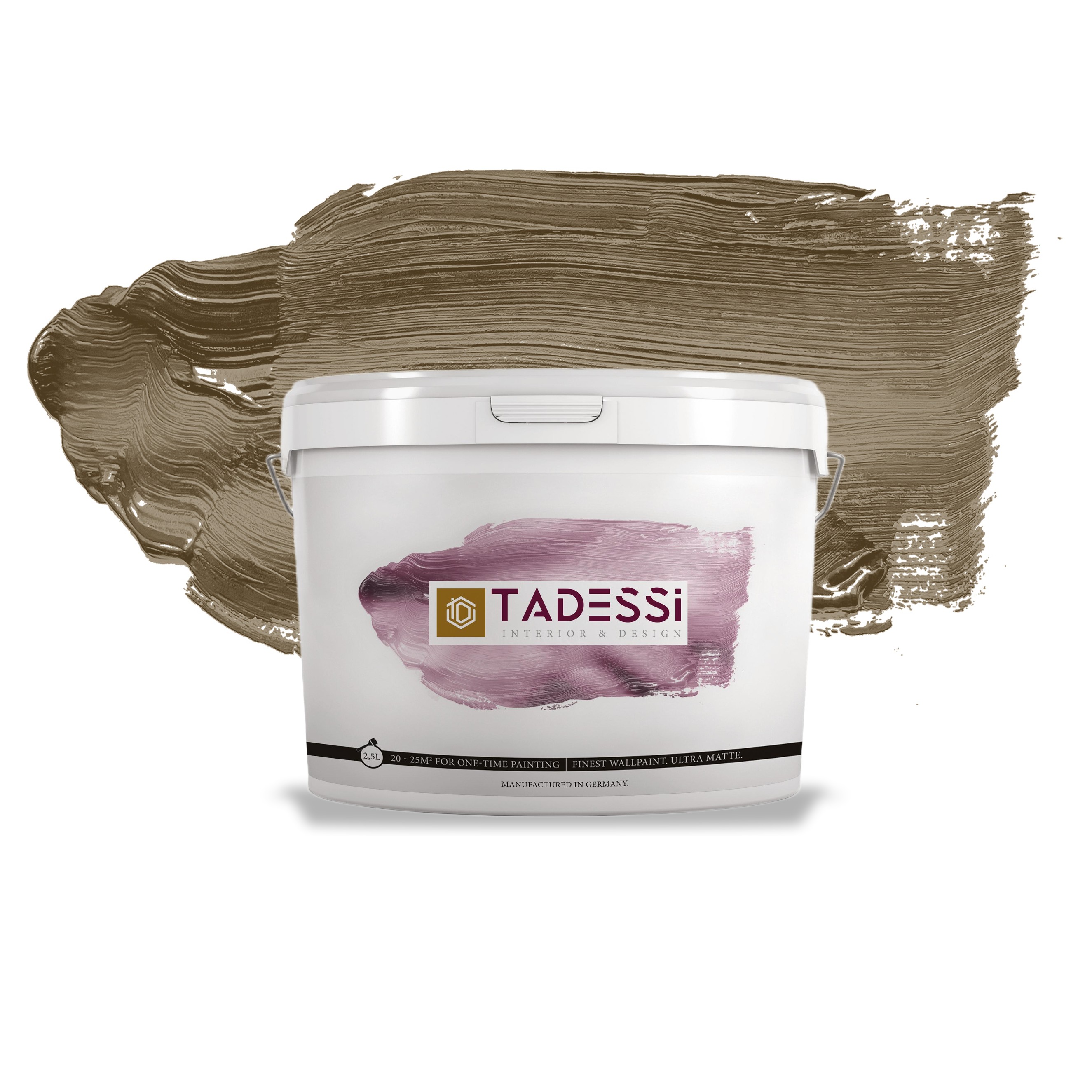 TADESSI Color Vista - Pittura murale marrone - Cioccolato Mocha - Pittura per interni opaca - Dispersione di alta qualità