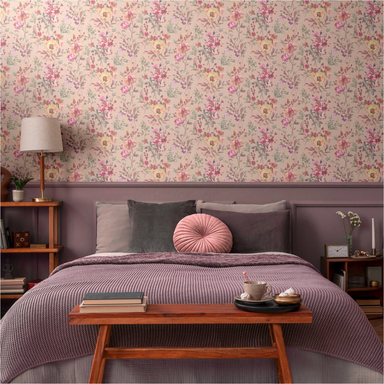 Carta da parati non tessuta 790613 fiori colorati floreali CosmoLiving di Cosmopolitan A.S. Creation