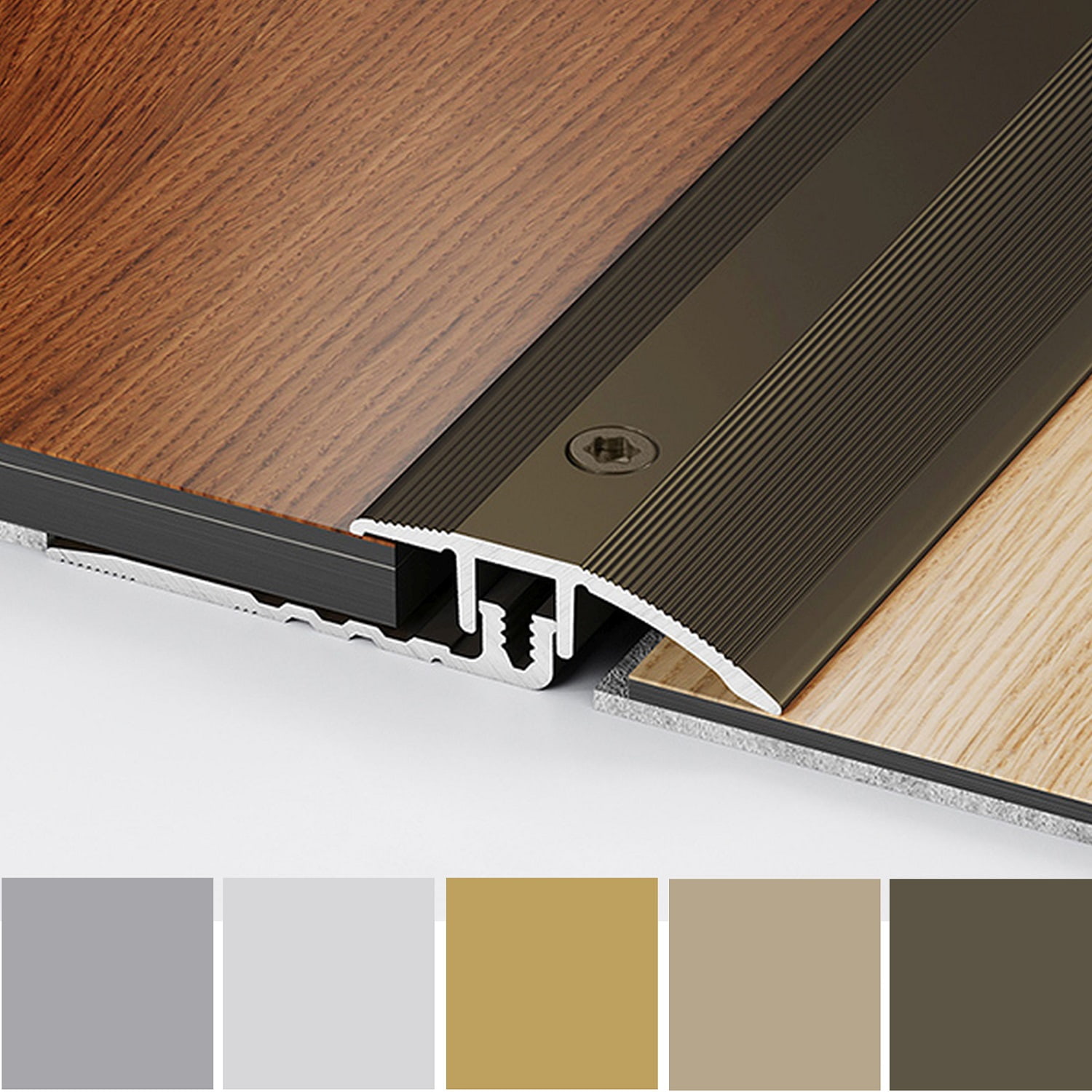 Profilo di transizione PROVISTON, larghezza 33 mm, altezza bordo 4 - 9,5 mm, striscia di transizione