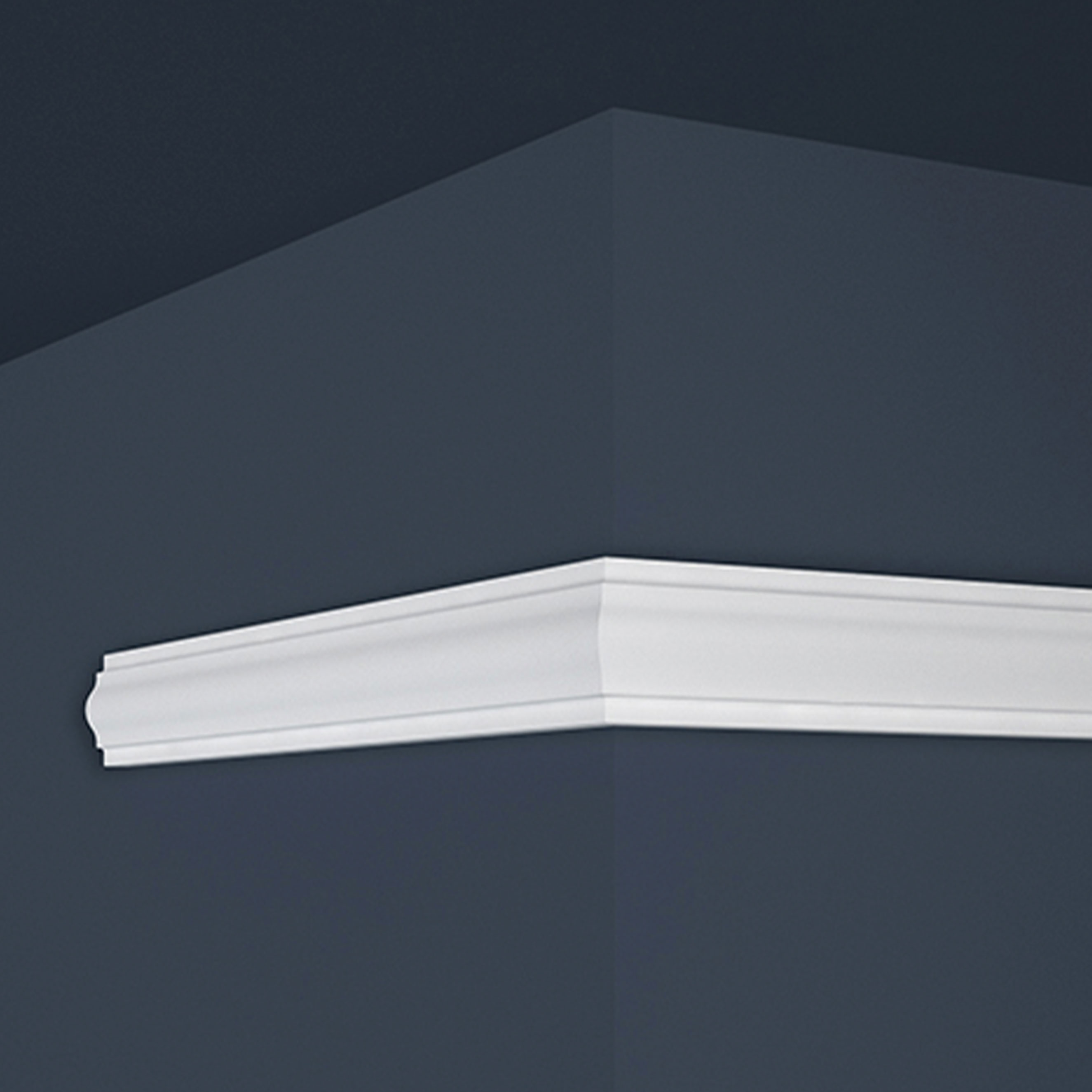 Modanatura decorativa Marbet "E-18" modanatura murale in polistirene 18 x 38 x 2000 mm, bianca