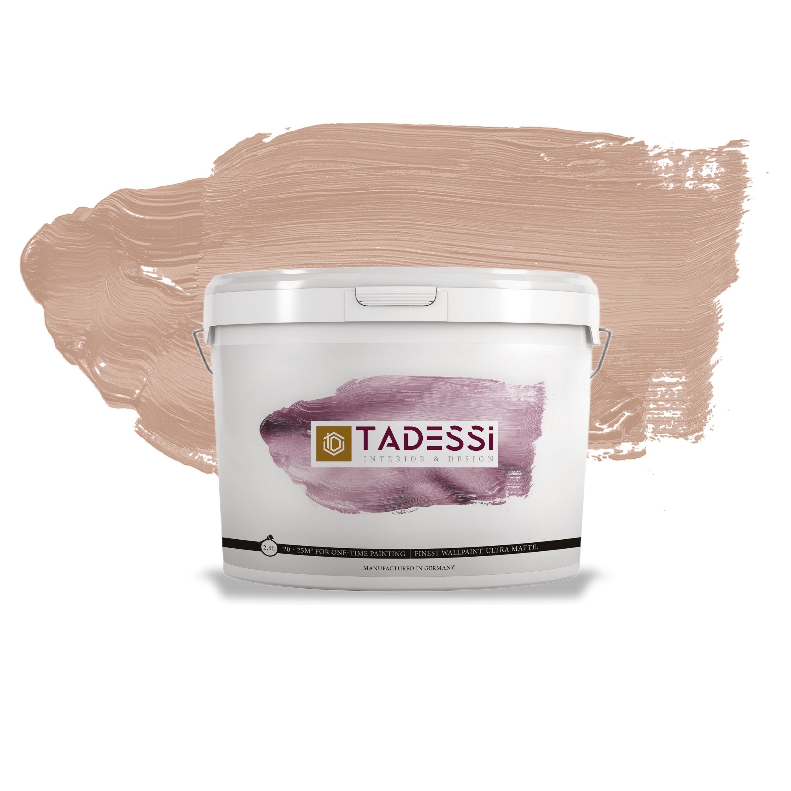 TADESSI Color Vista - Pittura murale Marrone - Rosa antico Mocha - Pittura per interni opaca - Dispersione di alta qualità