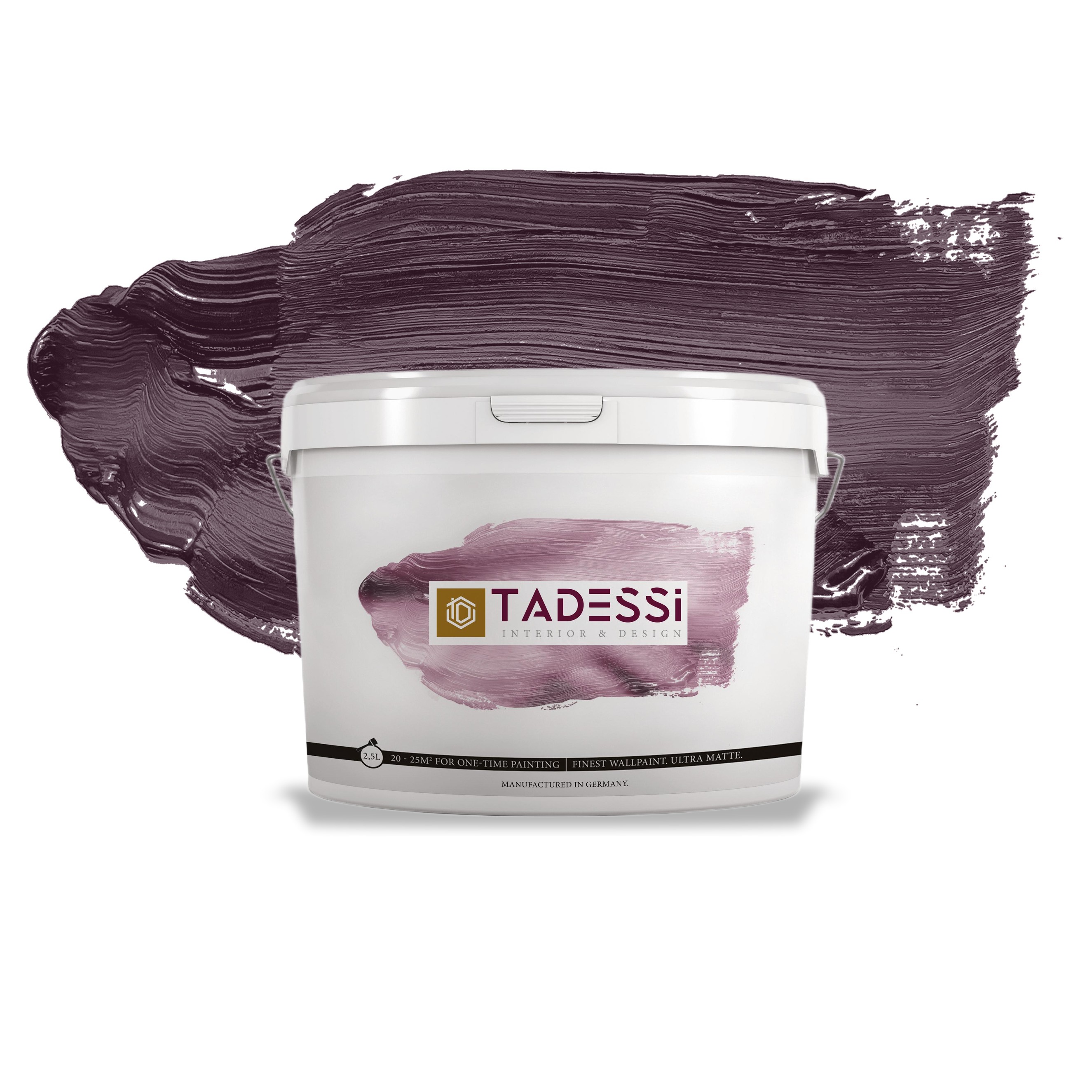 TADESSI Color Vista - Pittura murale viola - Viola mora - Pittura per interni opaca - Dispersione di alta qualità