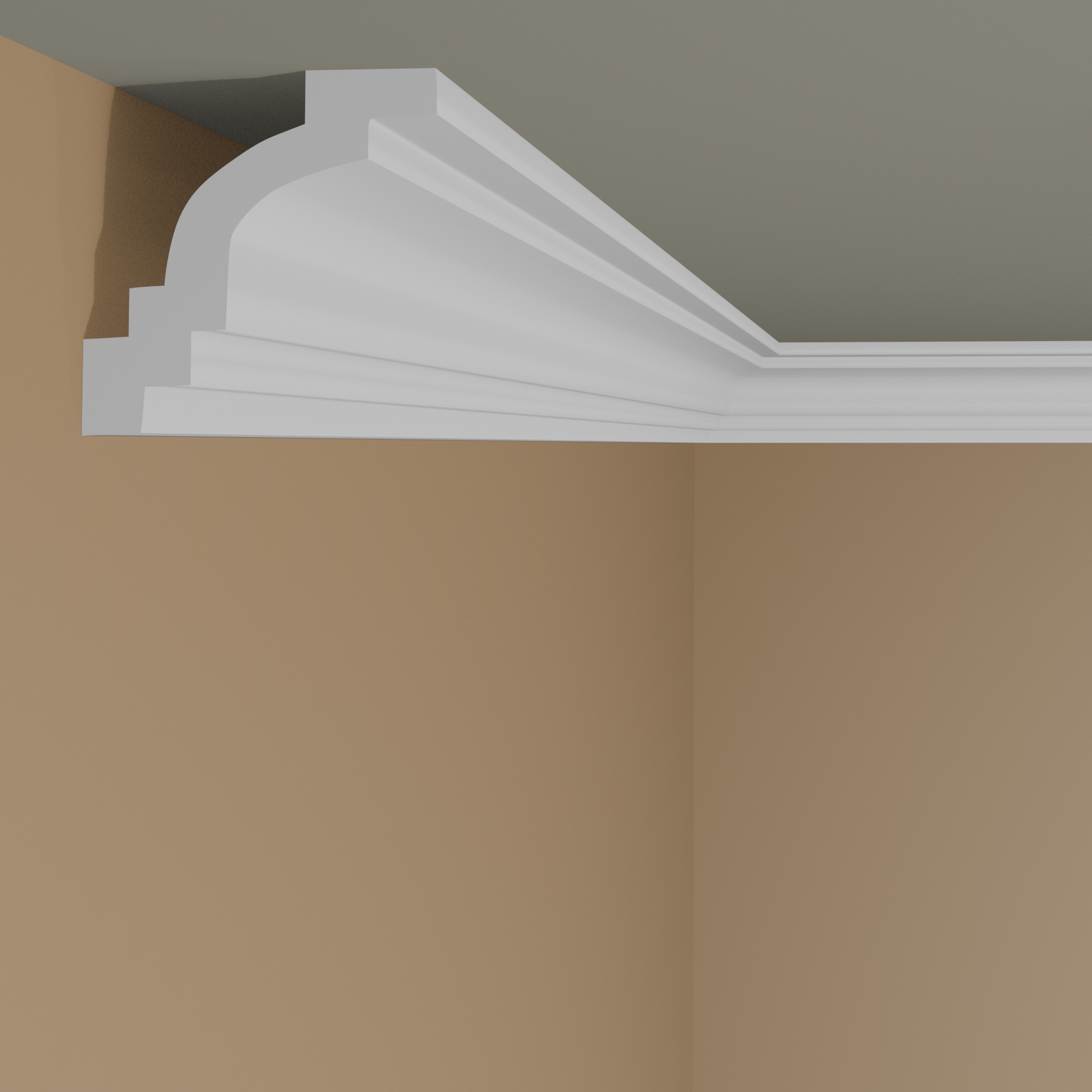 Elite Decor Cornice P924 Poliuretano 40 x 40 x 2000 mm Modanatura per soffitto in polistirolo Bianco