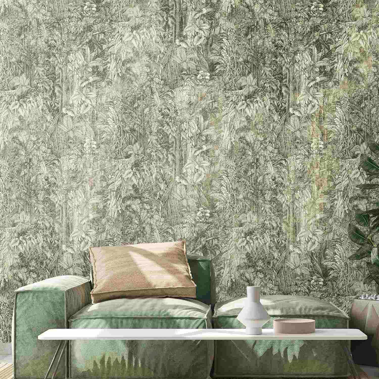 A.S. Creation Photo Wallpaper The Wall II 393131 Un motivo per rotolo Vintage Green