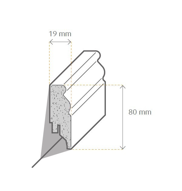 Zeichnung Sockelleiste / Fußleiste / Bodenleiste Cantu-2 (69679)