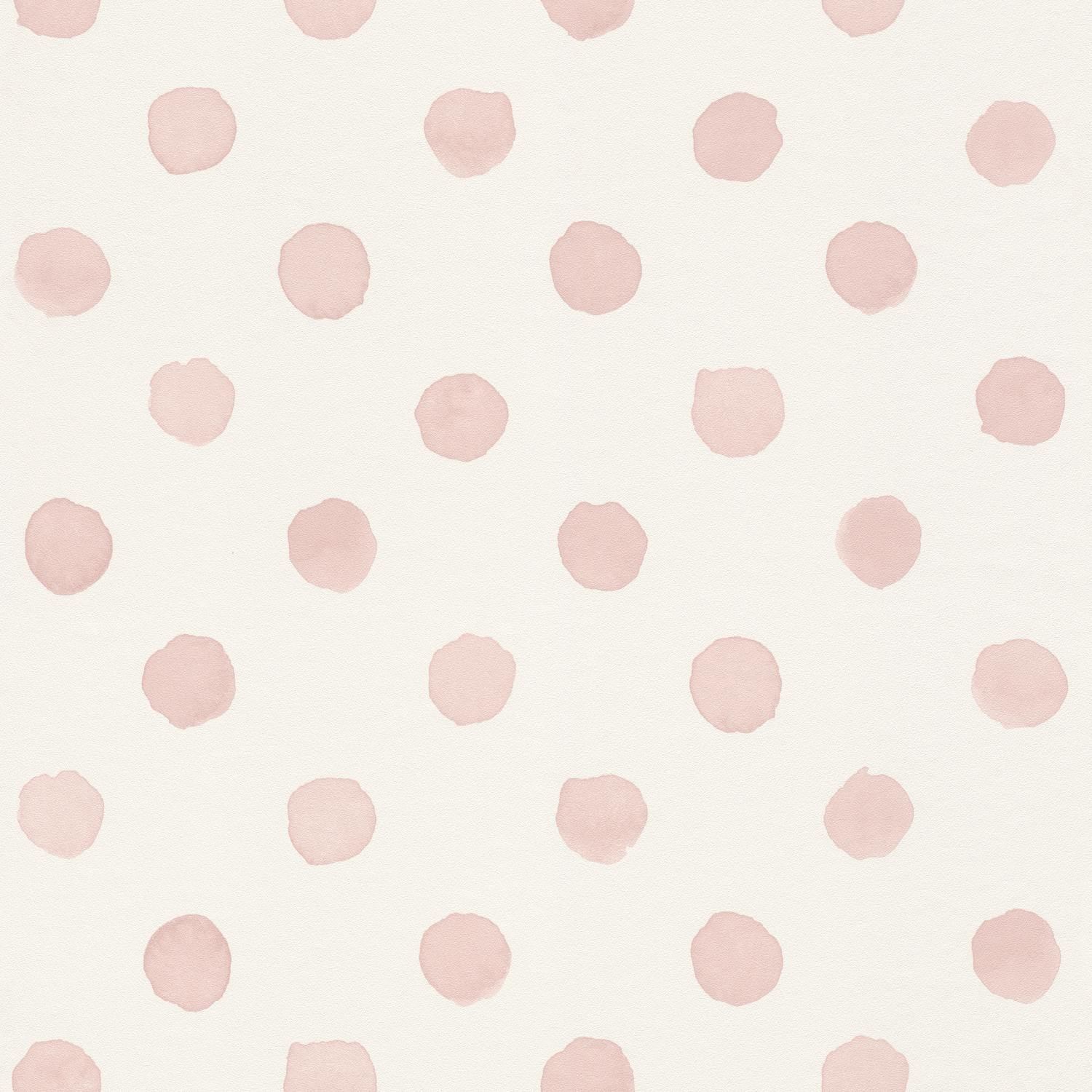 Rasch Bambino XIX 252019 Carta da parati in tessuto non tessuto Pois 0,53 x 10,05 m Rosa Bianco