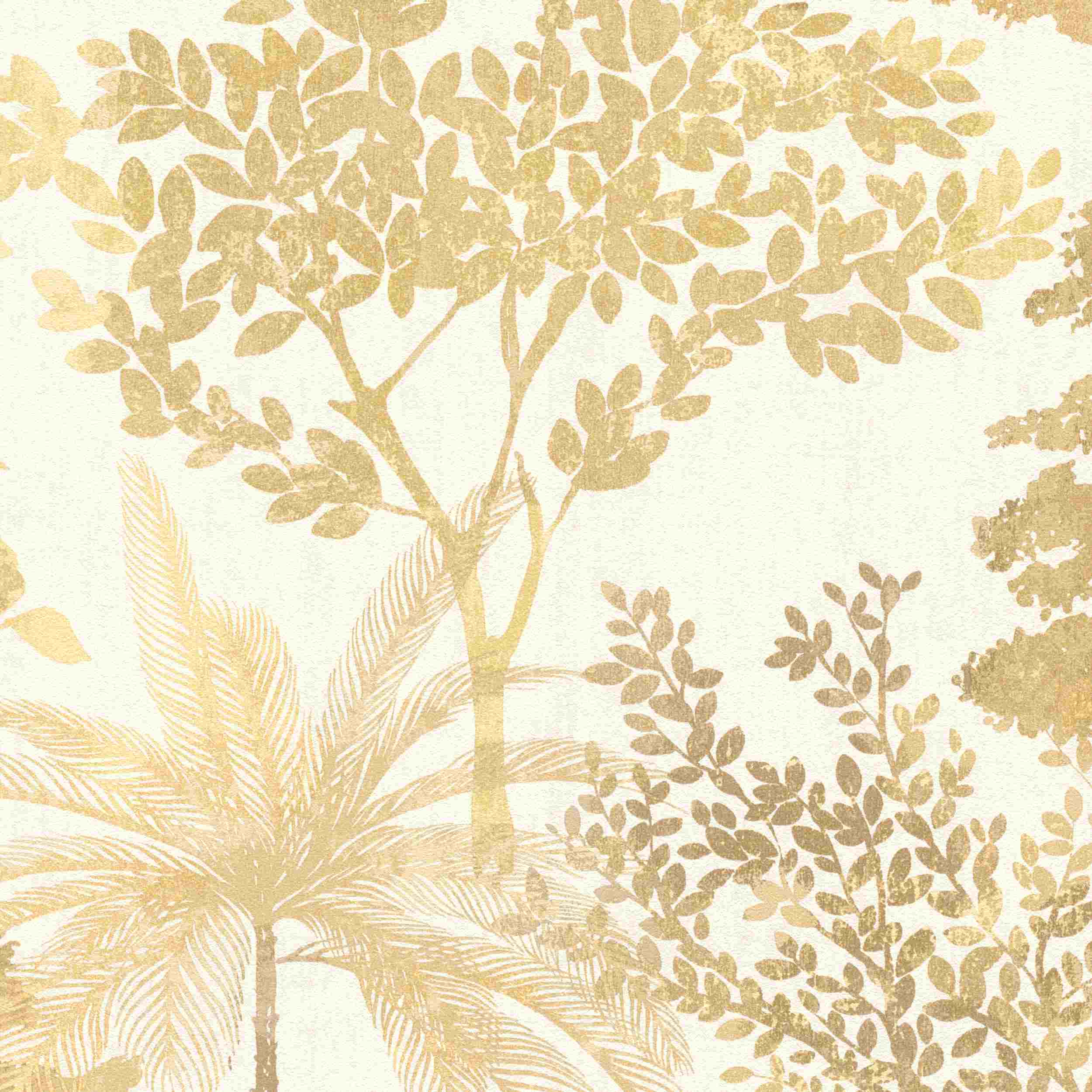 Carta da parati in tessuto non tessuto Rasch Symphony 867336 0,53 x 10,05 m Botanical Jungle Yellow