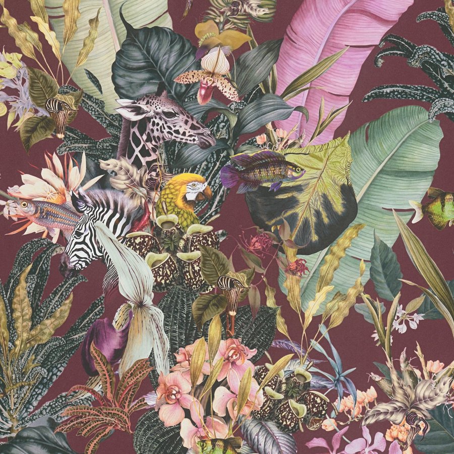 A.S. Creation Dream Flowery 381765 Carta da parati in tessuto non tessuto aspetto floreale 0,53 x 10,05 m Rosso Rosa