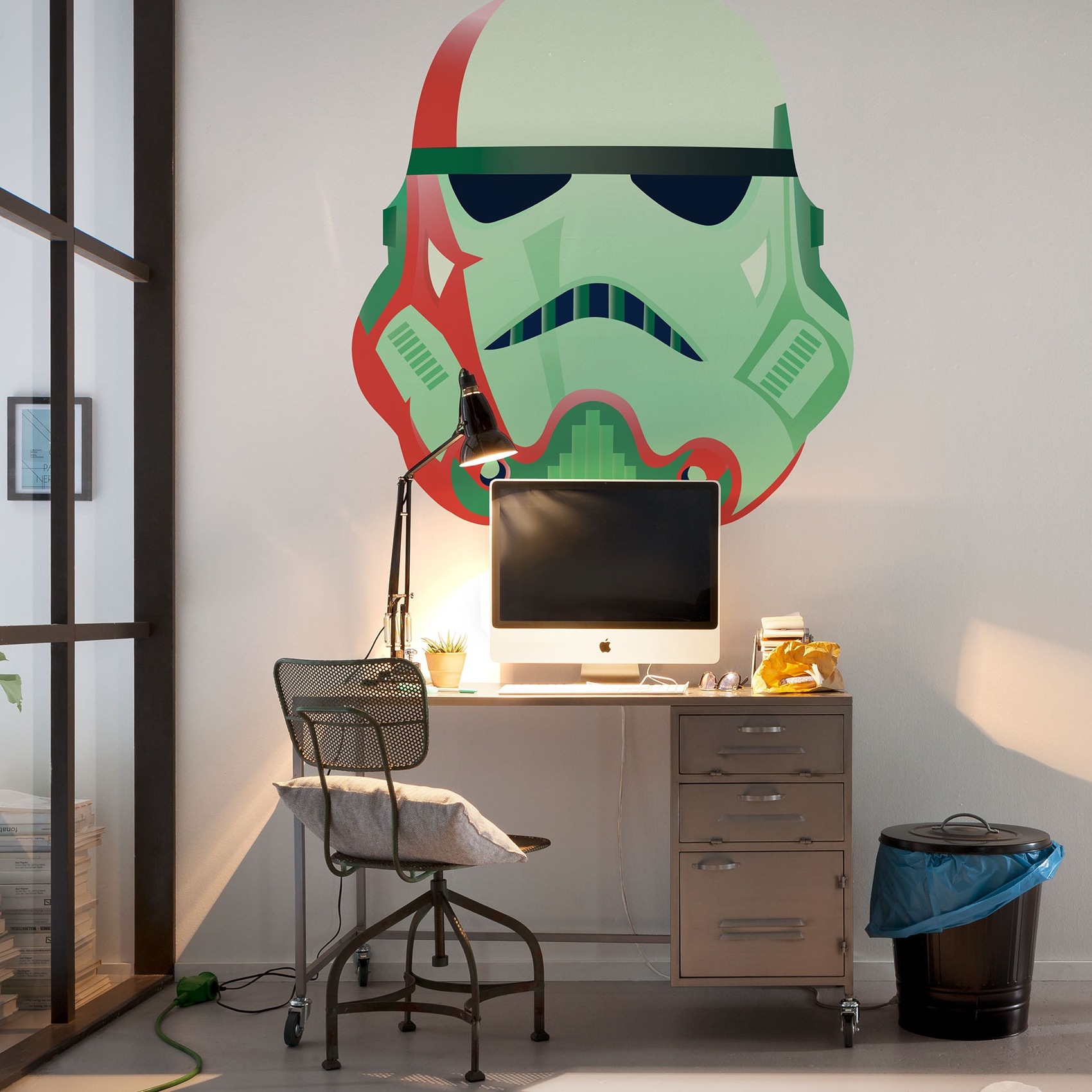 Carta da parati fotografica Komar Star Wars Dot One of Us!, 125 x 125 cm, tessuto non tessuto, autoadesiva, Stormtrooper imperiale