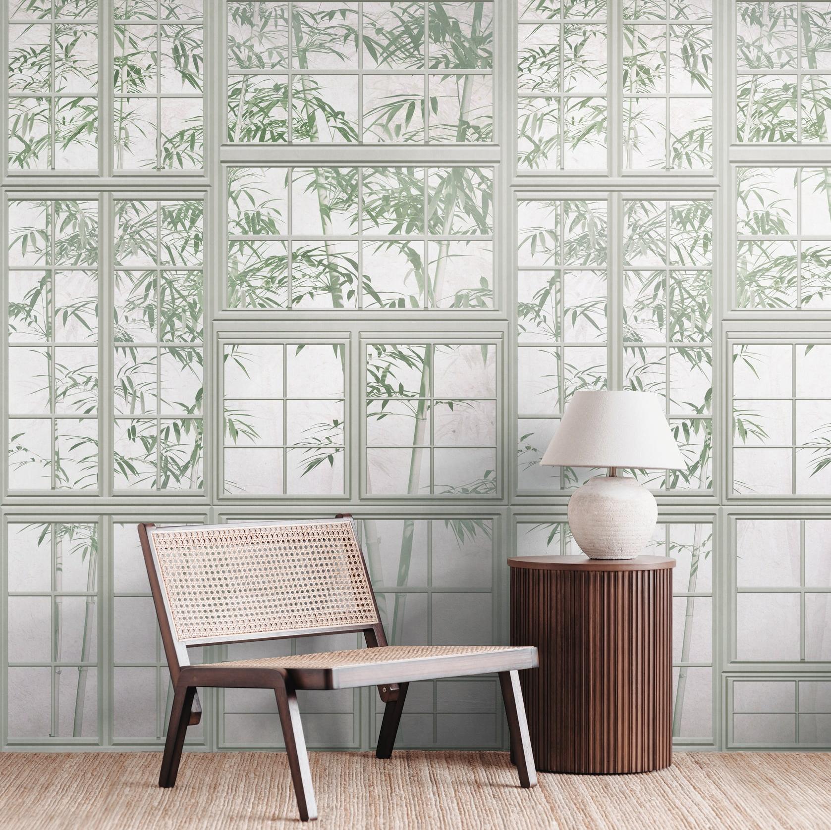 A.S. Creation Photo Wallpaper The Wall III 398461 Un motivo per rotolo Architettura Edificio Grigio Verde