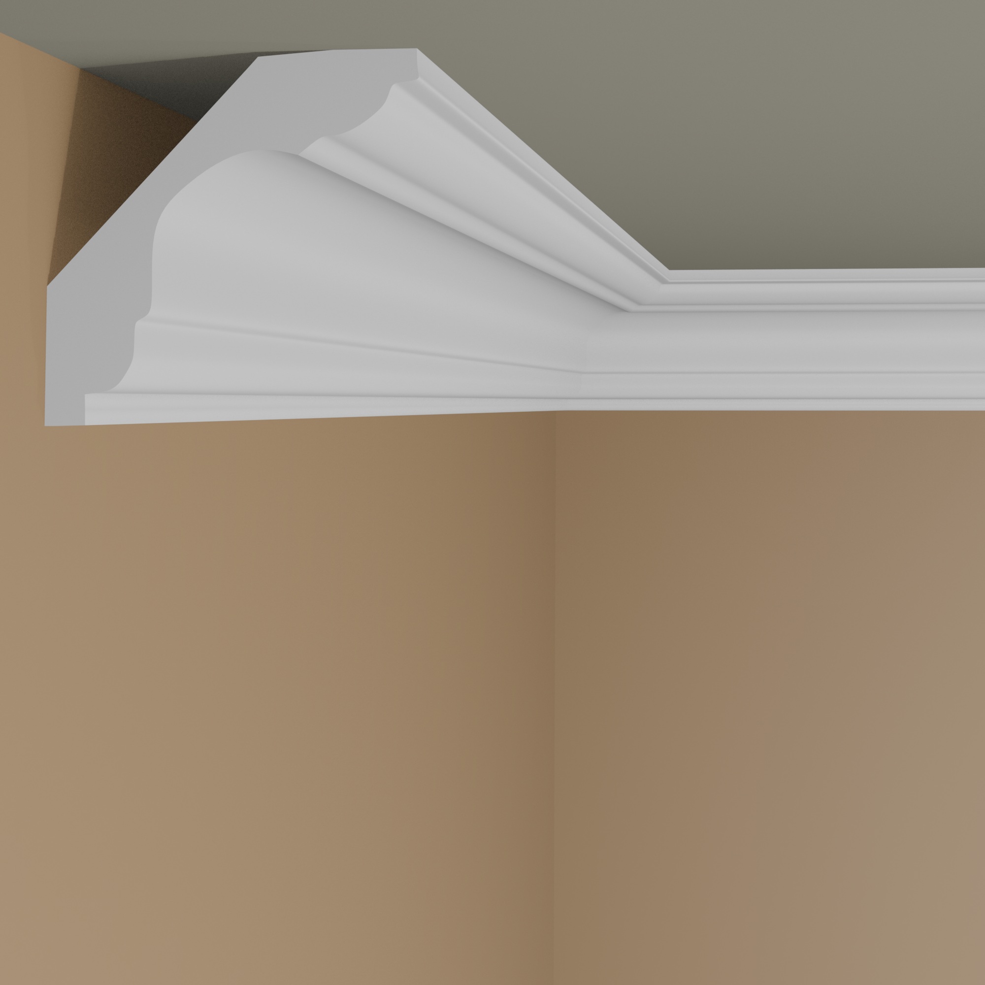Elite Decor Cornice P908 Poliuretano 59 x 59 x 2000 mm Modanatura per soffitto in polistirolo Bianco