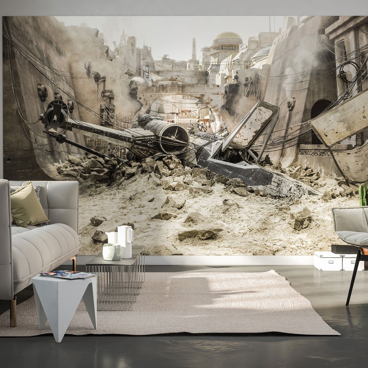 Carta da parati fotografica Komar Star Wars X-Wing 250 x 400 cm Tessuto non tessuto Combattente Battaglia Jedha Astronave Ribelle Attacco