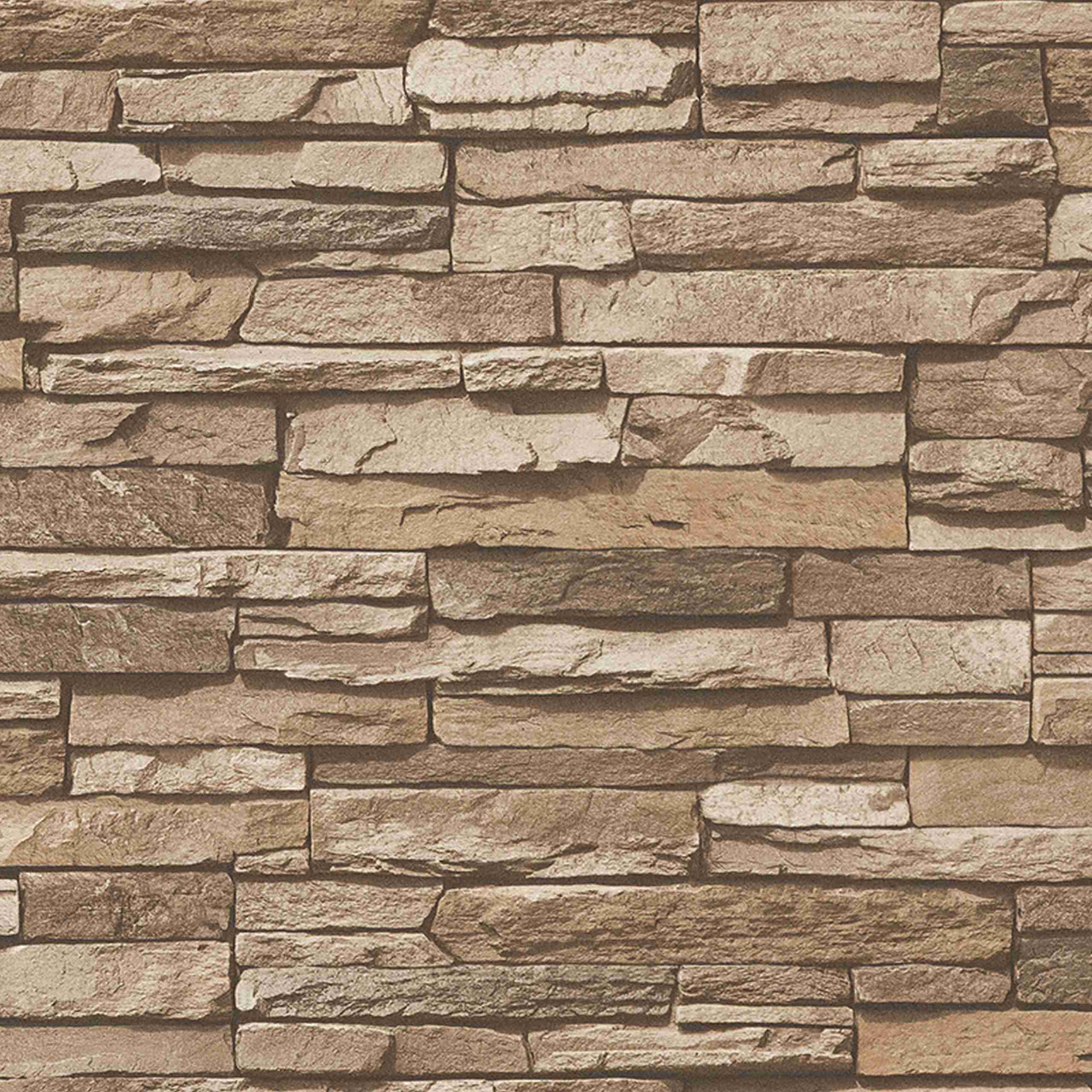 A.S. Creation Il meglio di Wood'n Stone 958332 Carta da parati in tessuto non tessuto Effetto pietra 0,53 x 10,05 m Beige