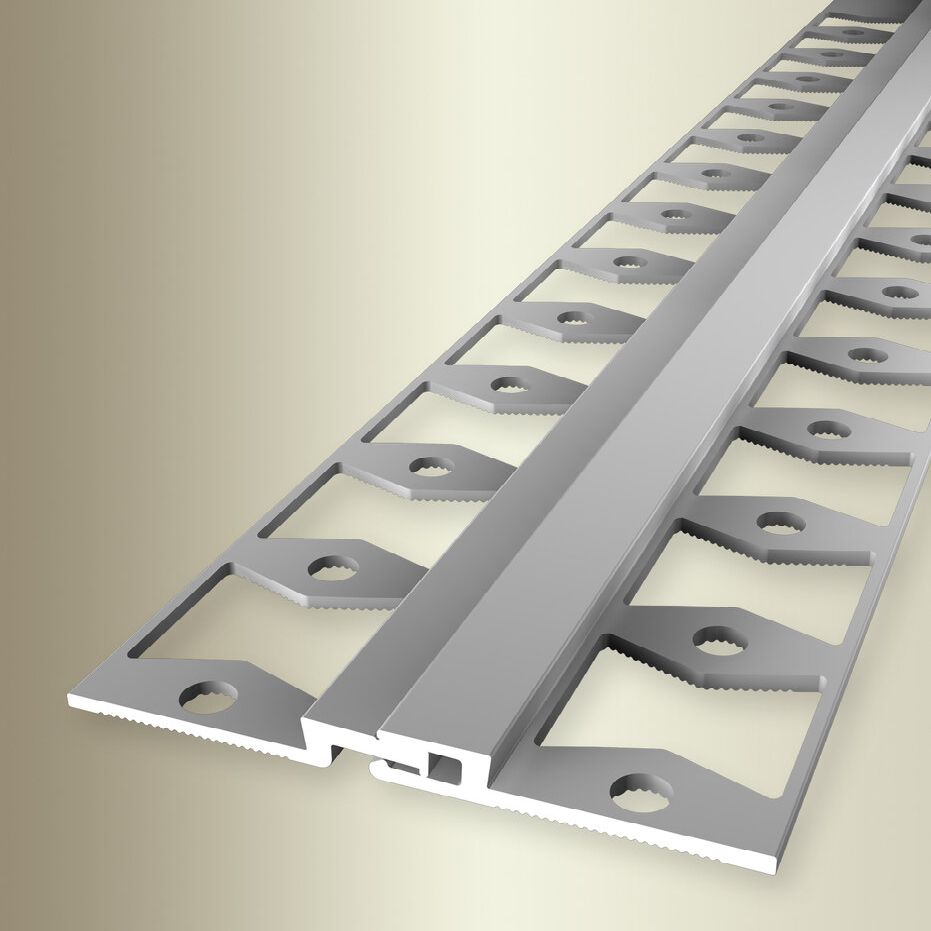 Profili per giunti di dilatazione e piastrelle Küberit, larghezza 53 mm, lunghezza 2700 mm, altezza del bordo 3 mm, alluminio anodizzato
