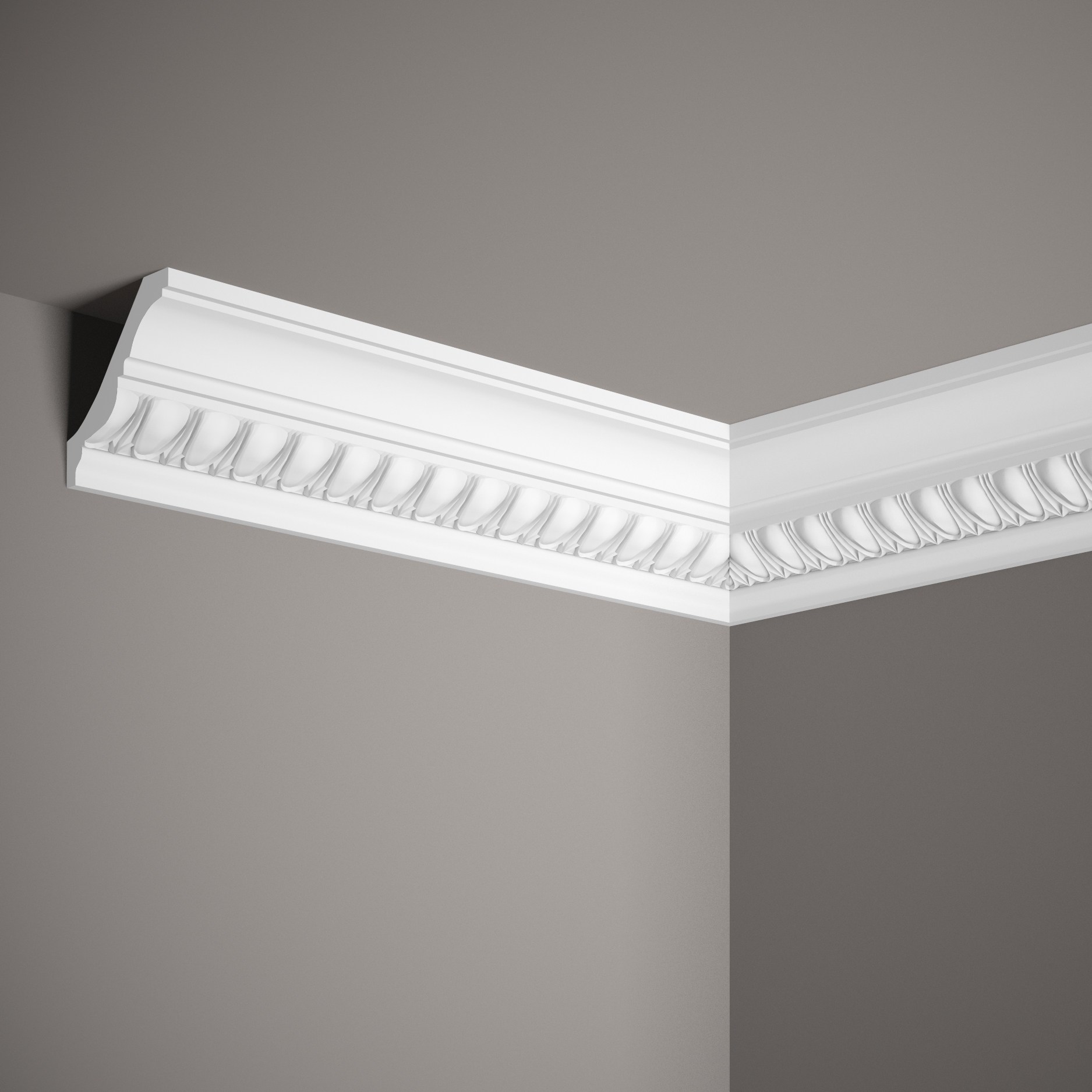 Cornice per soffitto Mardom MDA008 Profoam 78 x 75 x 2000 mm bianca