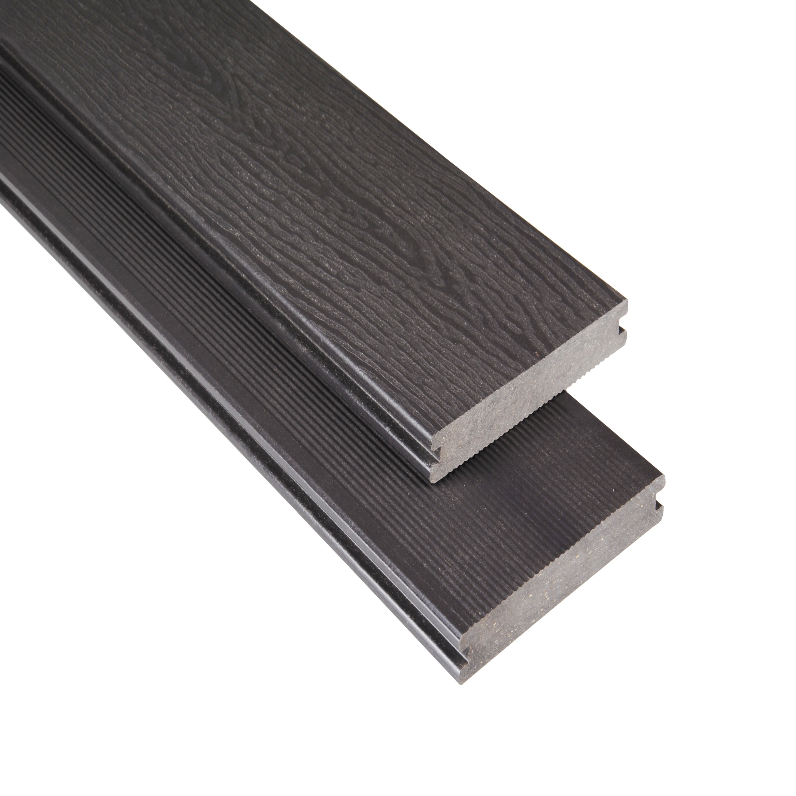 Tavola per terrazza in WPC 14,5 x 2 cm, profilo pieno, grigio-marrone, non trattata, Kovalex