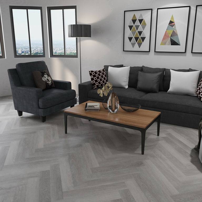 Pavimento in vinile Check One 2075H Fläming 592 x 148 x 5,5 mm Click Vinyl Wood Look Rovere grigio chiaro