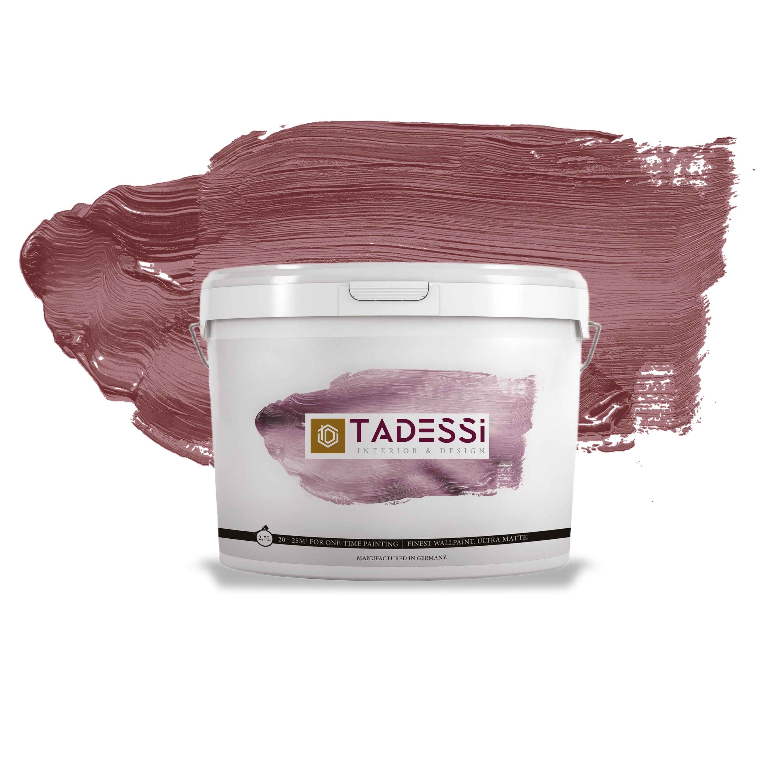 TADESSI Color Vista - Pittura murale Rosso - Bordeaux Rosso Ciliegia - Pittura per interni opaca di alta qualità