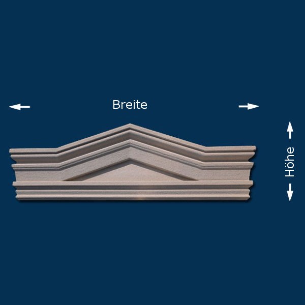 Wiesemann Timpano "Borgetto GB" Facciata Stucco Elemento di facciata Rivestito Varie dimensioni