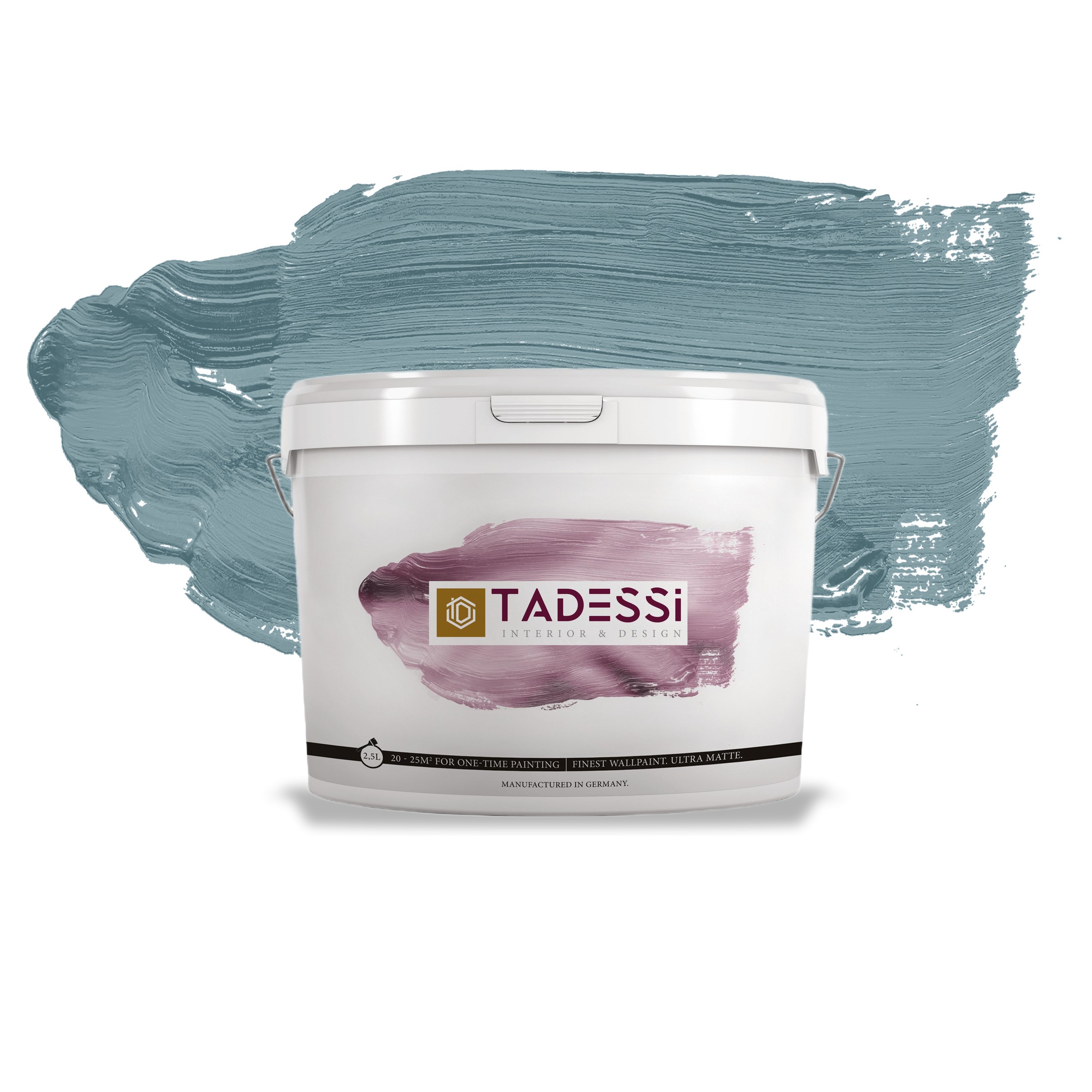 TADESSI Color Vista - Pittura murale verde - Blu ghiaccio - Pittura per interni opaca - Pittura a dispersione di alta qualità