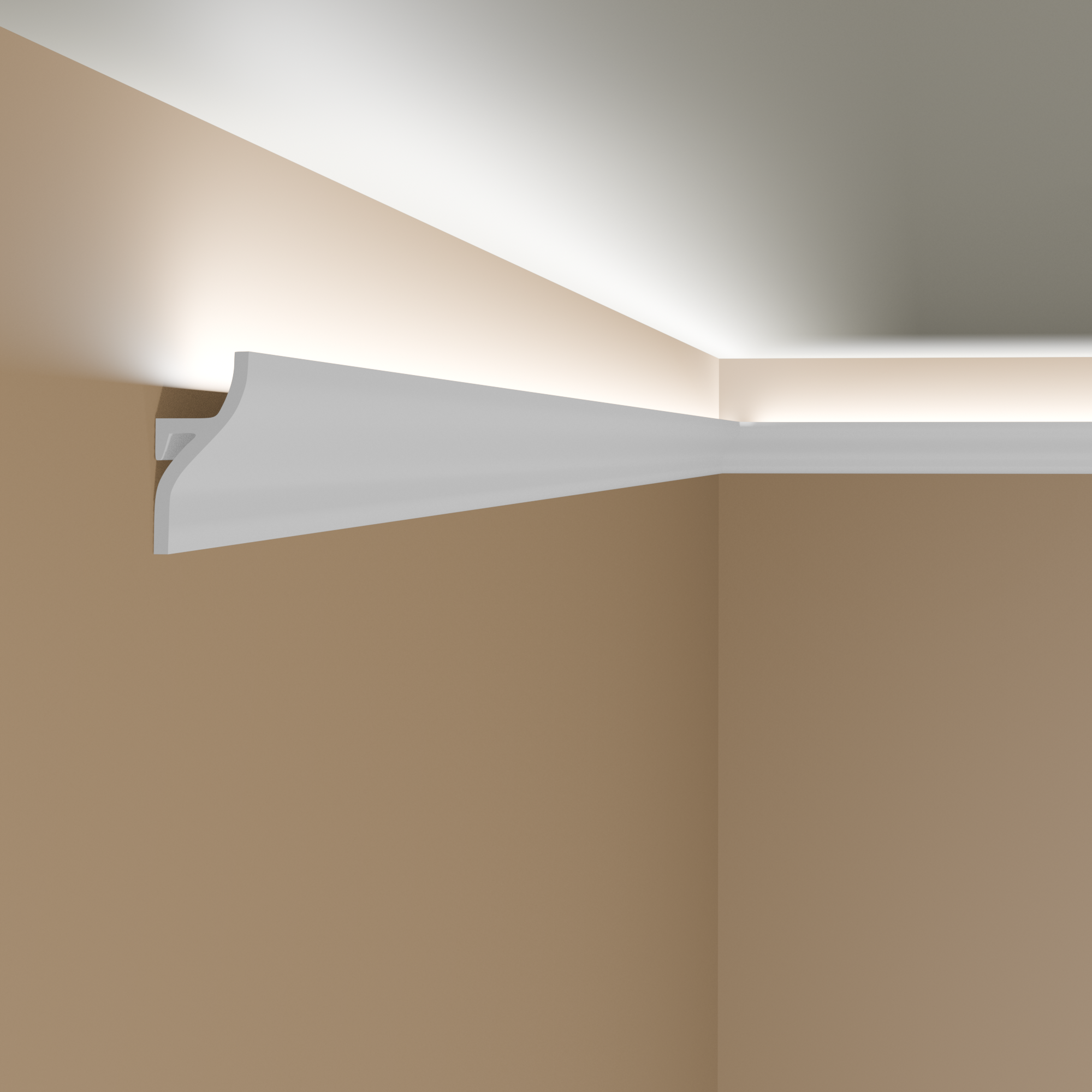 Cornice in poliuretano Elite Decor KH906 24 x 52 x 2000 mm Modanatura per soffitto in polistirolo bianco