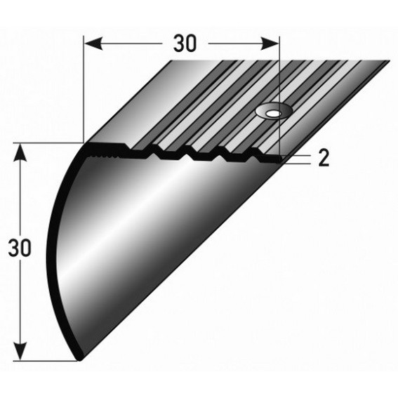 Profili per bordi e angoli delle scale Auer, altezza 30 mm, larghezza 30 mm, alluminio anodizzato