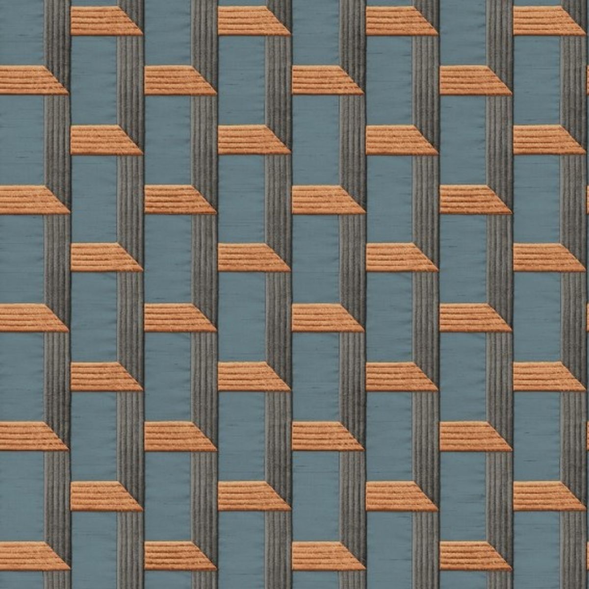 DesignID Wallstitch 120076 Carta da parati in tessuto non tessuto Effetto 3D 0,53 x 10,05 m Blu