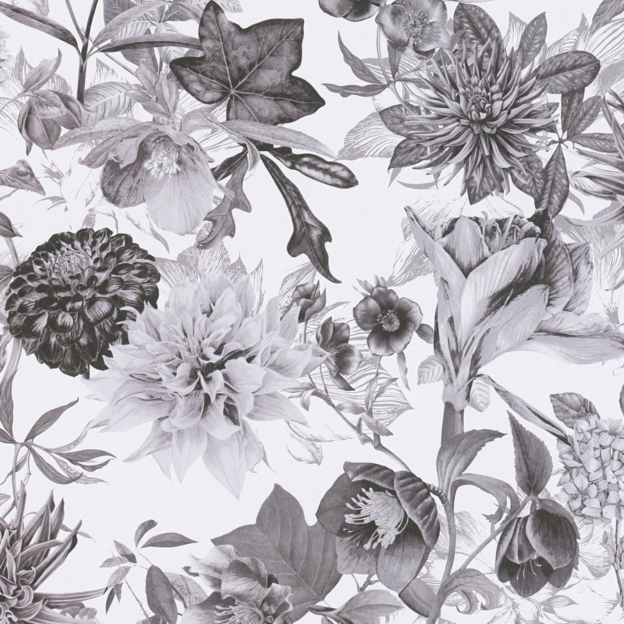 A.S. Creation Dream Flowery 381753 Carta da parati in tessuto non tessuto aspetto floreale 0,53 x 10,05 m Grigio Bianco