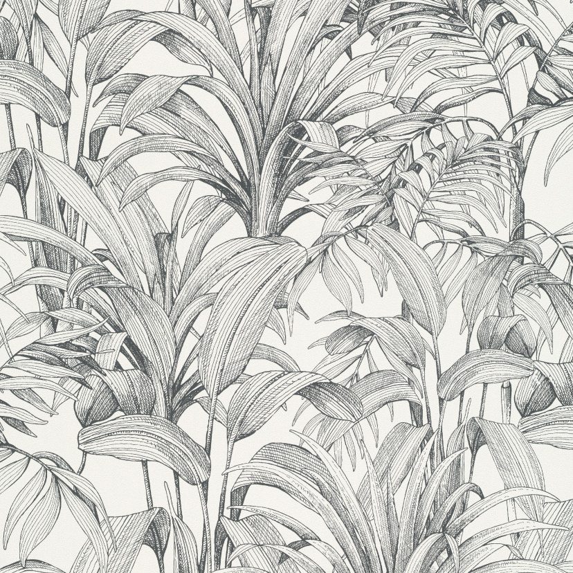 Grandeco Asperia A51401 Carta da parati in tessuto non tessuto Foglie 10,05 x 0,53 m Bianco