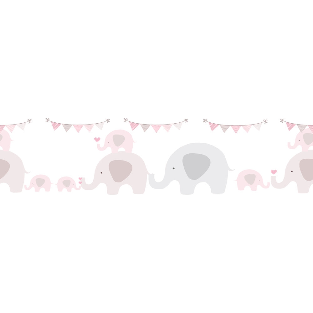 A.S. Creation Only Borders 11 403749 Bordo di carta Cameretta per bambini 5,00 x 0,155 m Rosa