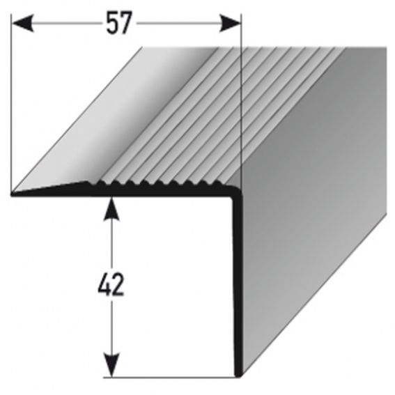 Profili per bordi e angoli delle scale Auer Veiros, altezza 42 mm, larghezza 57 mm, lunghezza 2500 mm, PVC morbido