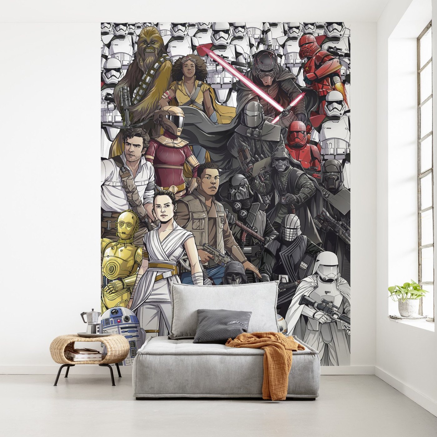 Carta da parati fotografica Komar Star Wars Retro Cartoon 280 x 200 cm Tessuto non tessuto L'ascesa di Skywalker Retro Art