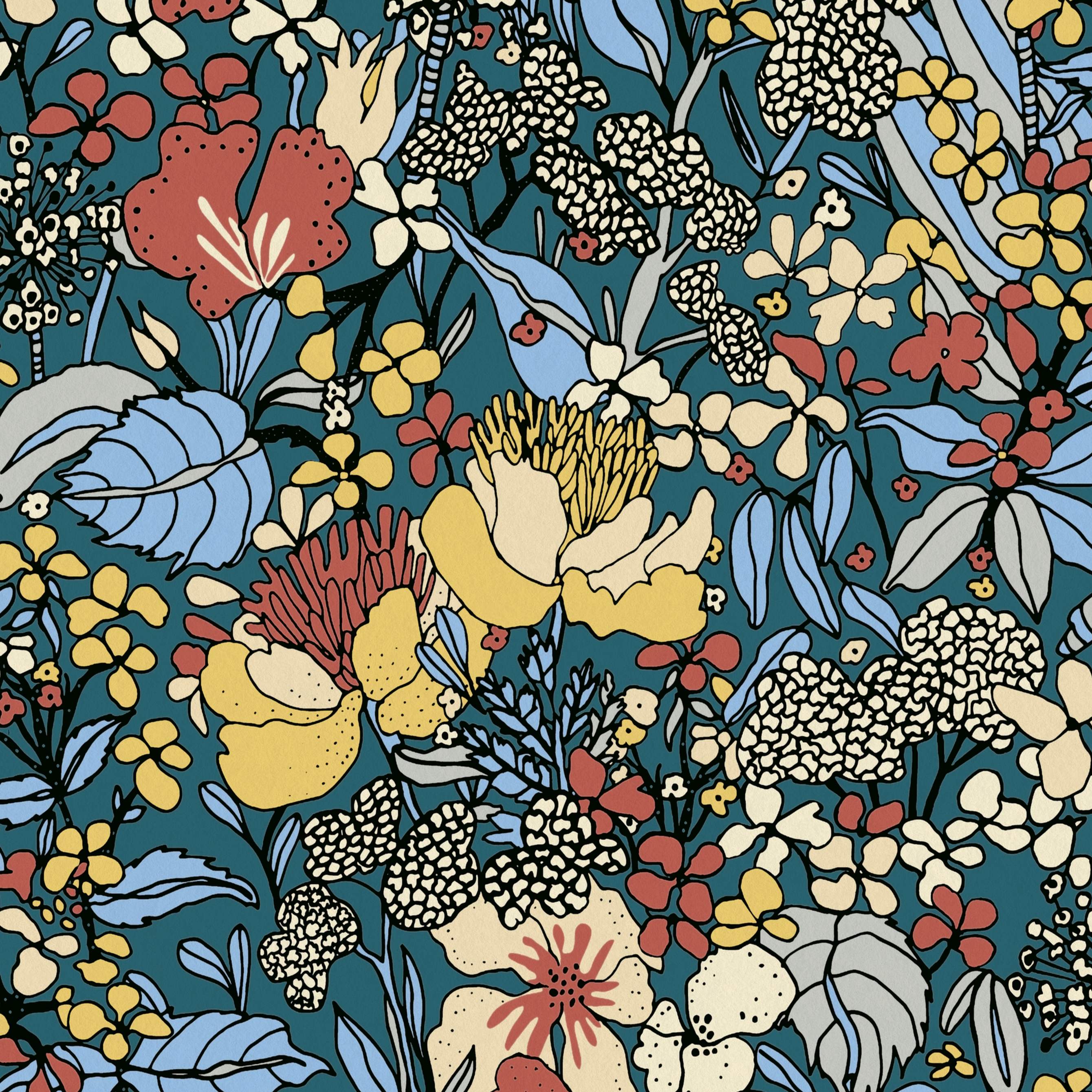 A.S. Creation Impressione floreale 377564 Carta da parati in tessuto non tessuto Aspetto naturale 0,53 x 10,05 m Colorato