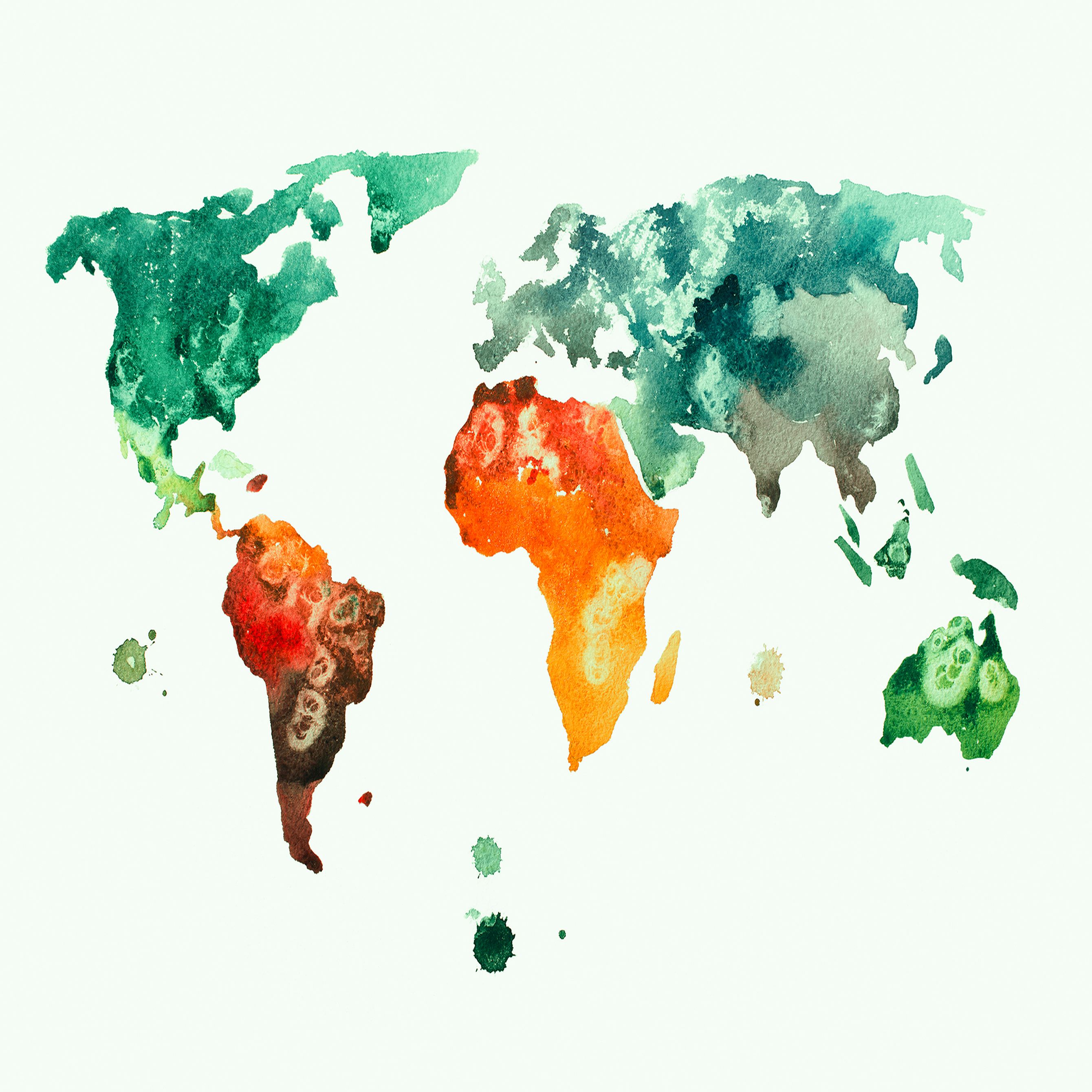 A.S. Creation Designwalls DD118700 Carta da parati fotografica Tessuto non tessuto 350 x 255 cm Mappa del mondo Colorato