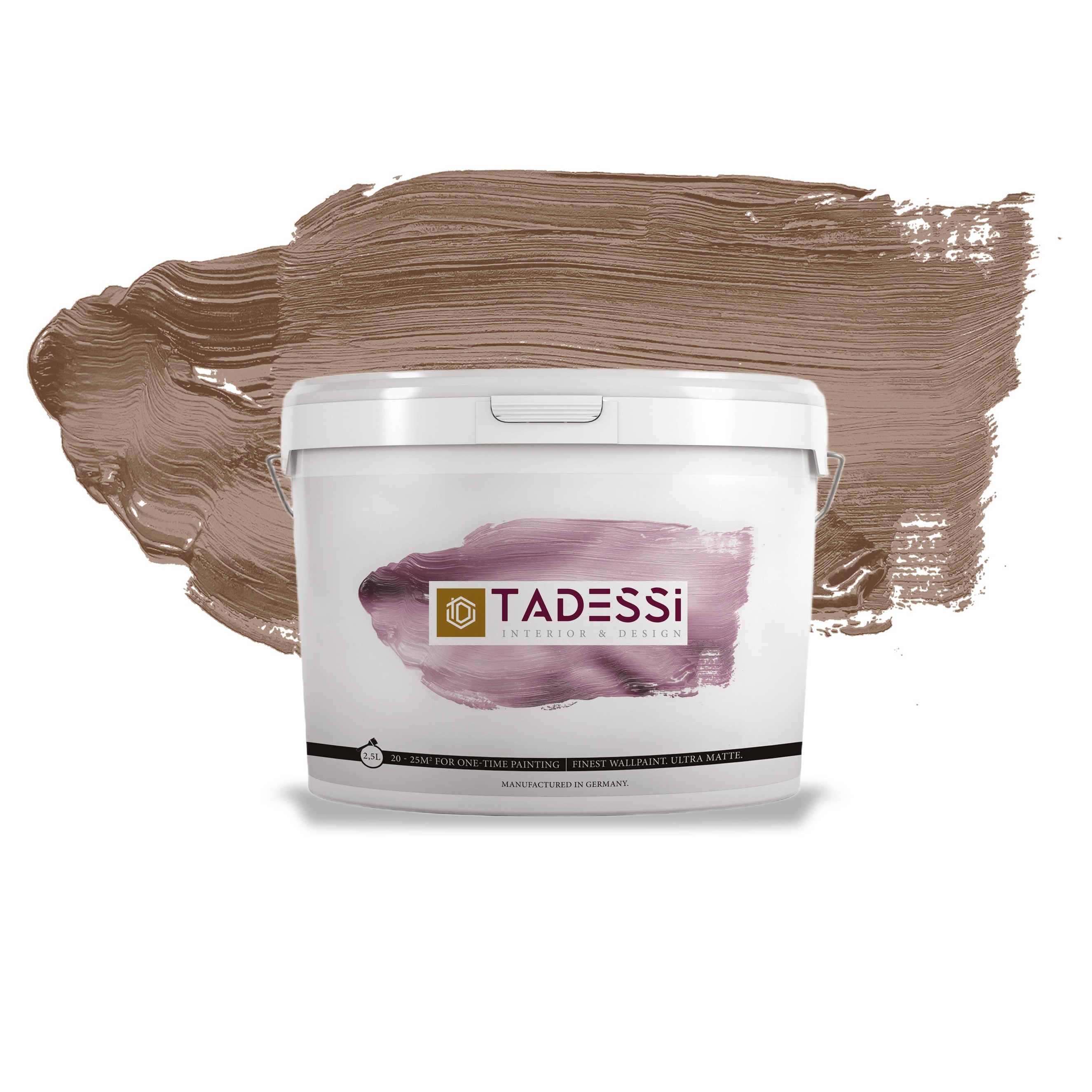 TADESSI Color Vista - Pittura murale marrone - Mocha mandorla - Pittura per interni opaca - Dispersione di alta qualità