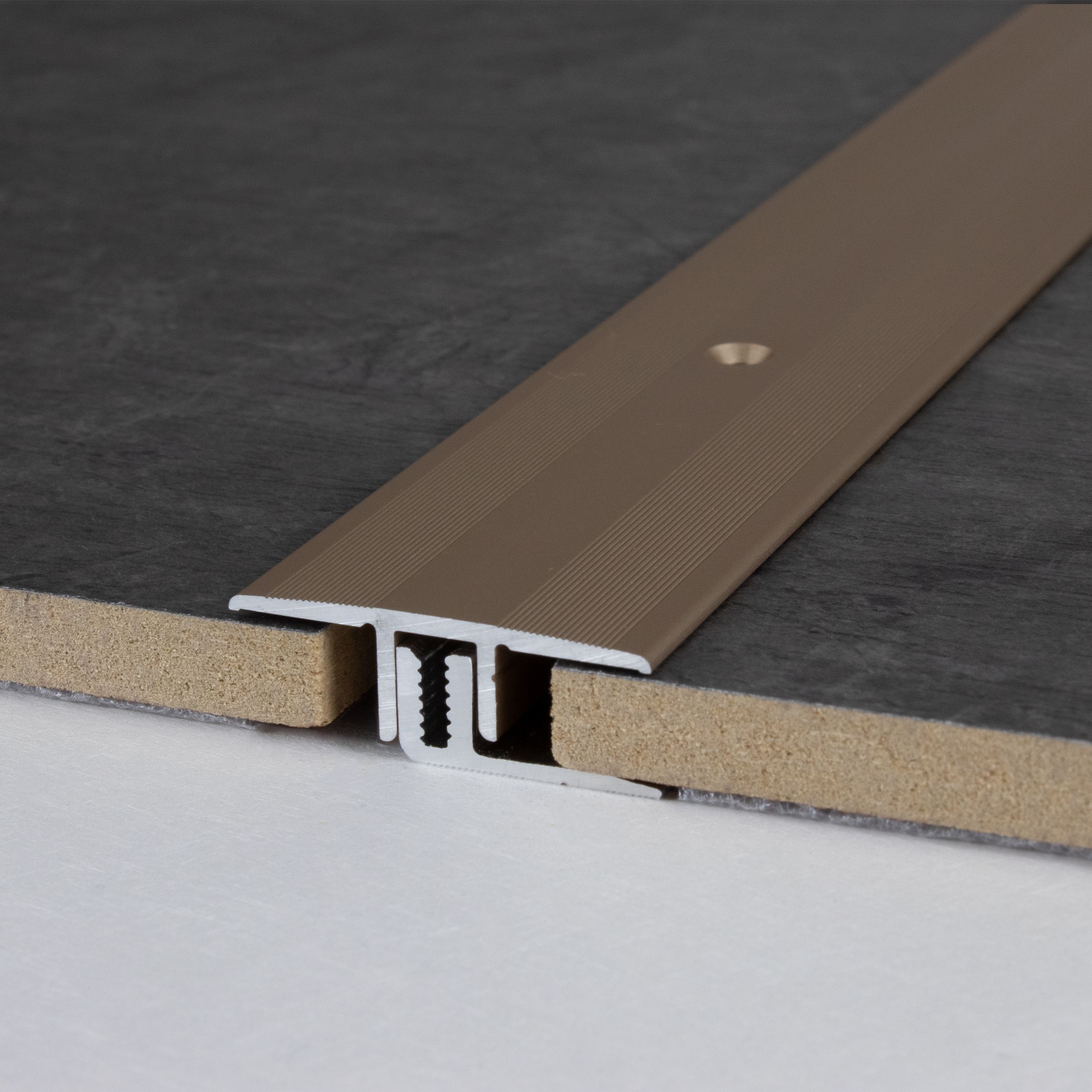 Profilo di transizione PROVISTON Calgary B, altezza bordo 33 mm, striscia di transizione in alluminio anodizzato da 7 a 15 mm